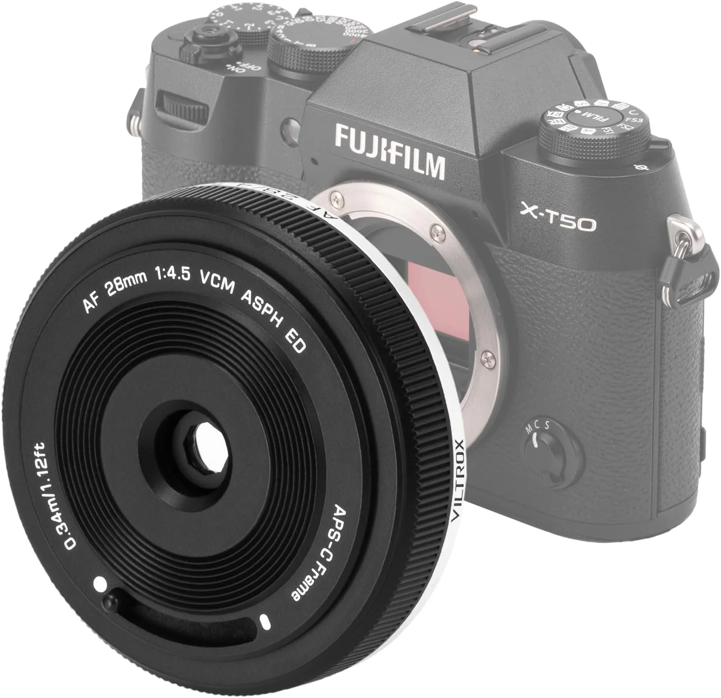 لنز 28mm F4.5 پنکیکی فول فریم با فوکوس خودکار و زاویه باز فوق العاده جمع و جور VILTROX برای دوربین های X Mount مدل X-T5, X-S20, X-T30 II, X-H2S, X-E4, GFX 100 II, GFX 50S II, X-T200, X-Pro3