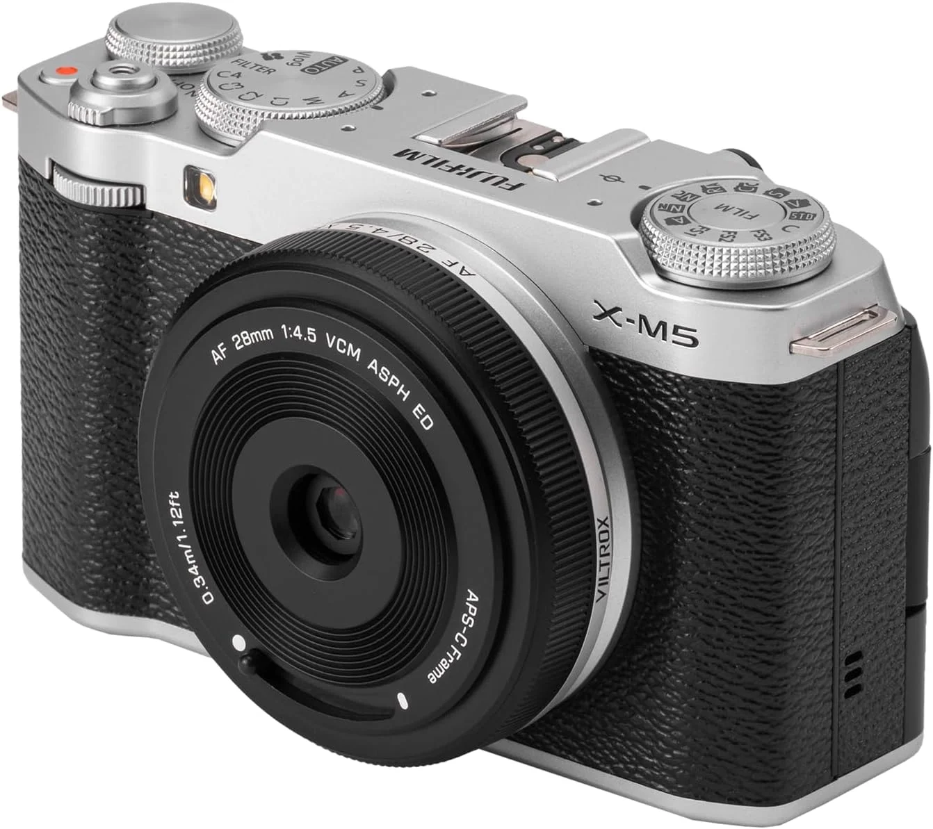 لنز 28mm F4.5 پنکیکی فول فریم با فوکوس خودکار و زاویه باز فوق العاده جمع و جور VILTROX برای دوربین های X Mount مدل X-T5, X-S20, X-T30 II, X-H2S, X-E4, GFX 100 II, GFX 50S II, X-T200, X-Pro3