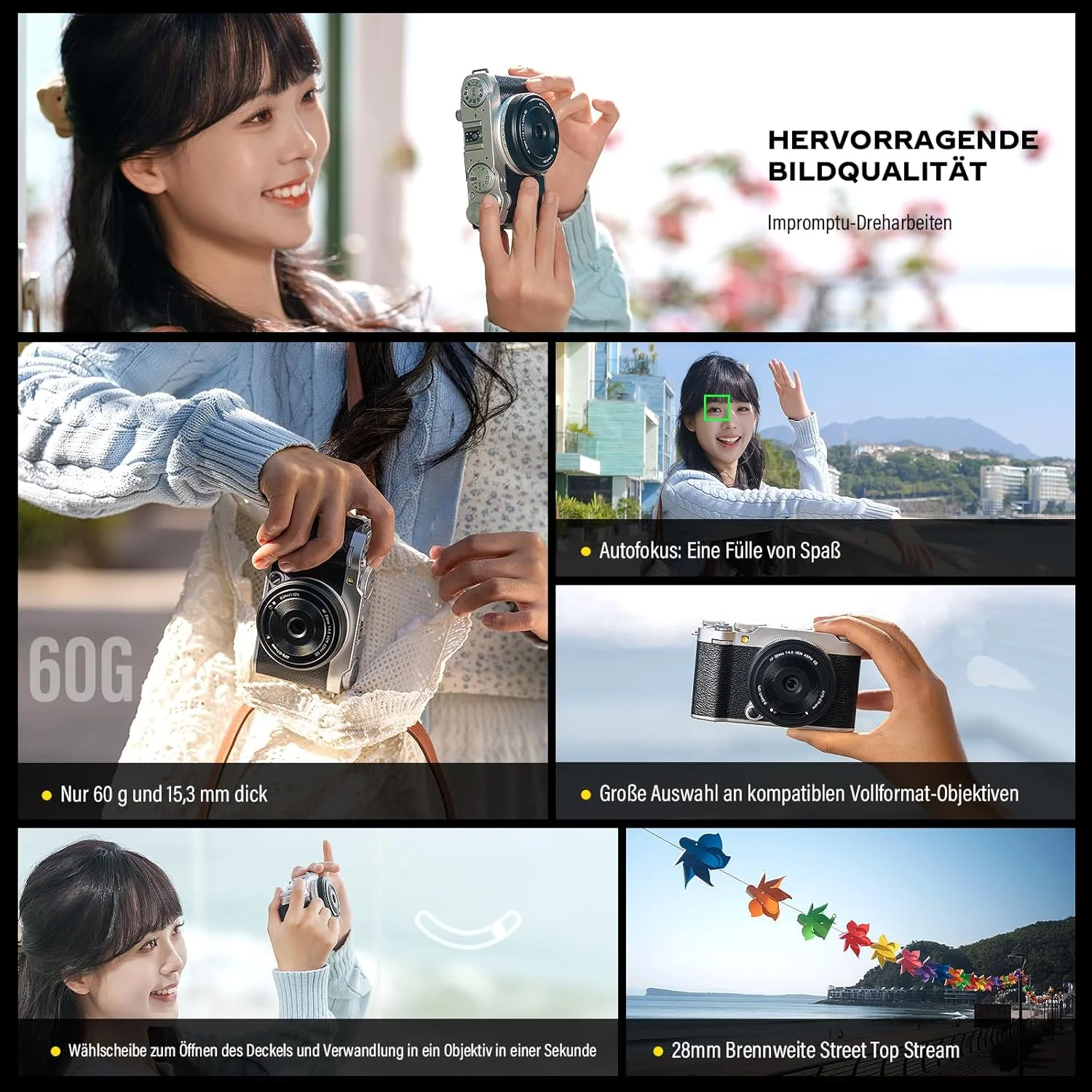 لنز فوق باریک و پنکیکی ویلتراکس 28 میلی‌متری F4.5 برای فوجی، مانت X با فوکوس خودکار، اندازه تراشه APS-C، لنز زاویه باز برای فوجی‌فیلم