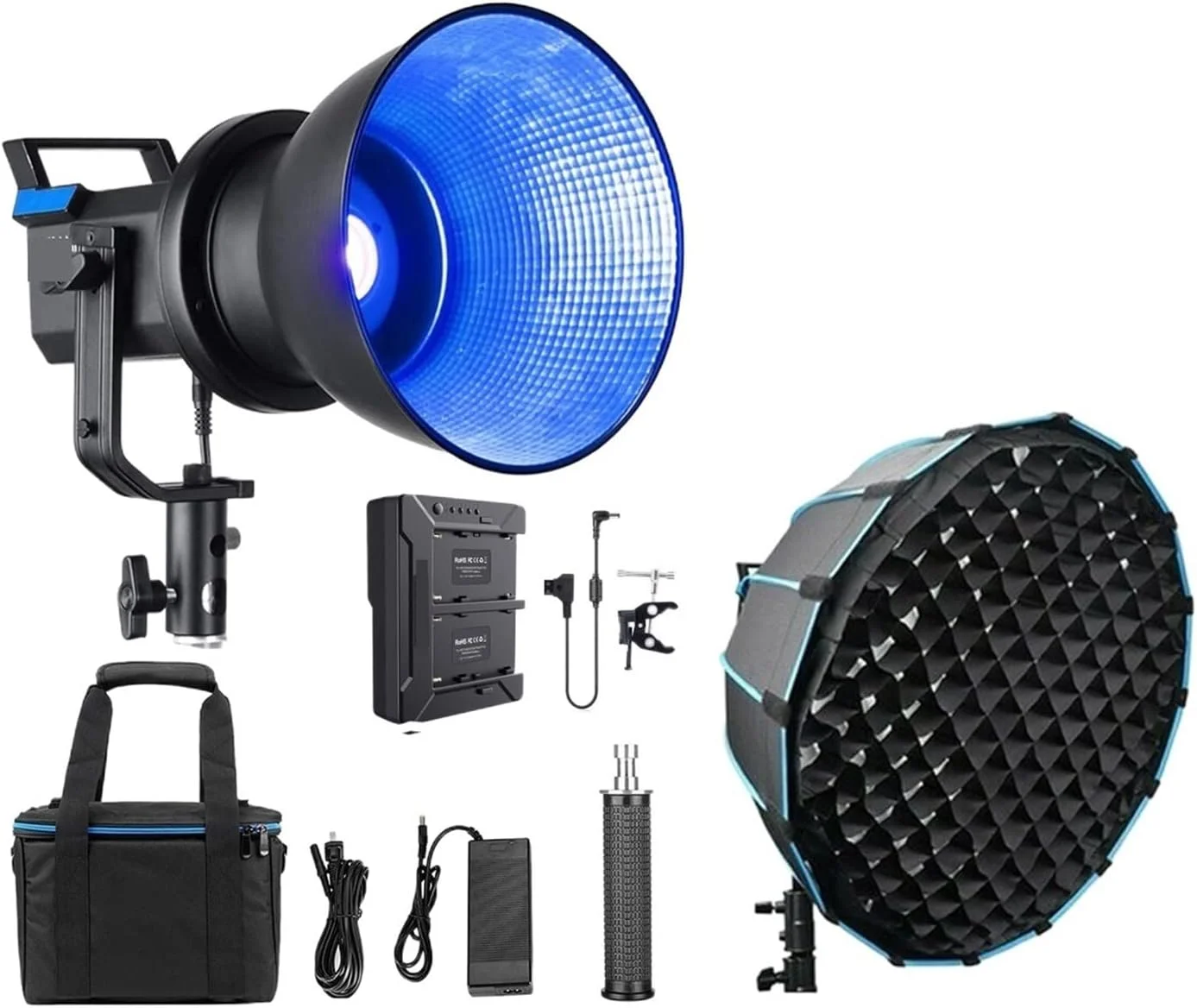 نور ویدئویی ال ای دی 80 وات RGB با کنترل از طریق اپلیکیشن، مناسب نورپردازی برای عکاسی، فیلمبرداری، عروسی و تصویربرداری در فضای باز