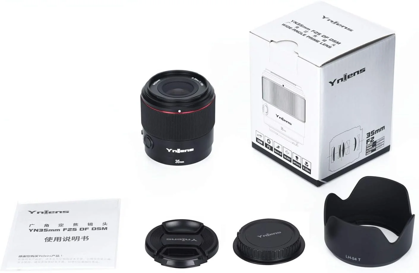 لنز پرایم واید انگل 35 میلی‌متری YONGNUO YN35mm F2S DF DSM با فوکوس خودکار برای سونی، دیافراگم بزرگ F2 فول فریم APS-C برای دوربین های سونی E Mount مشکی