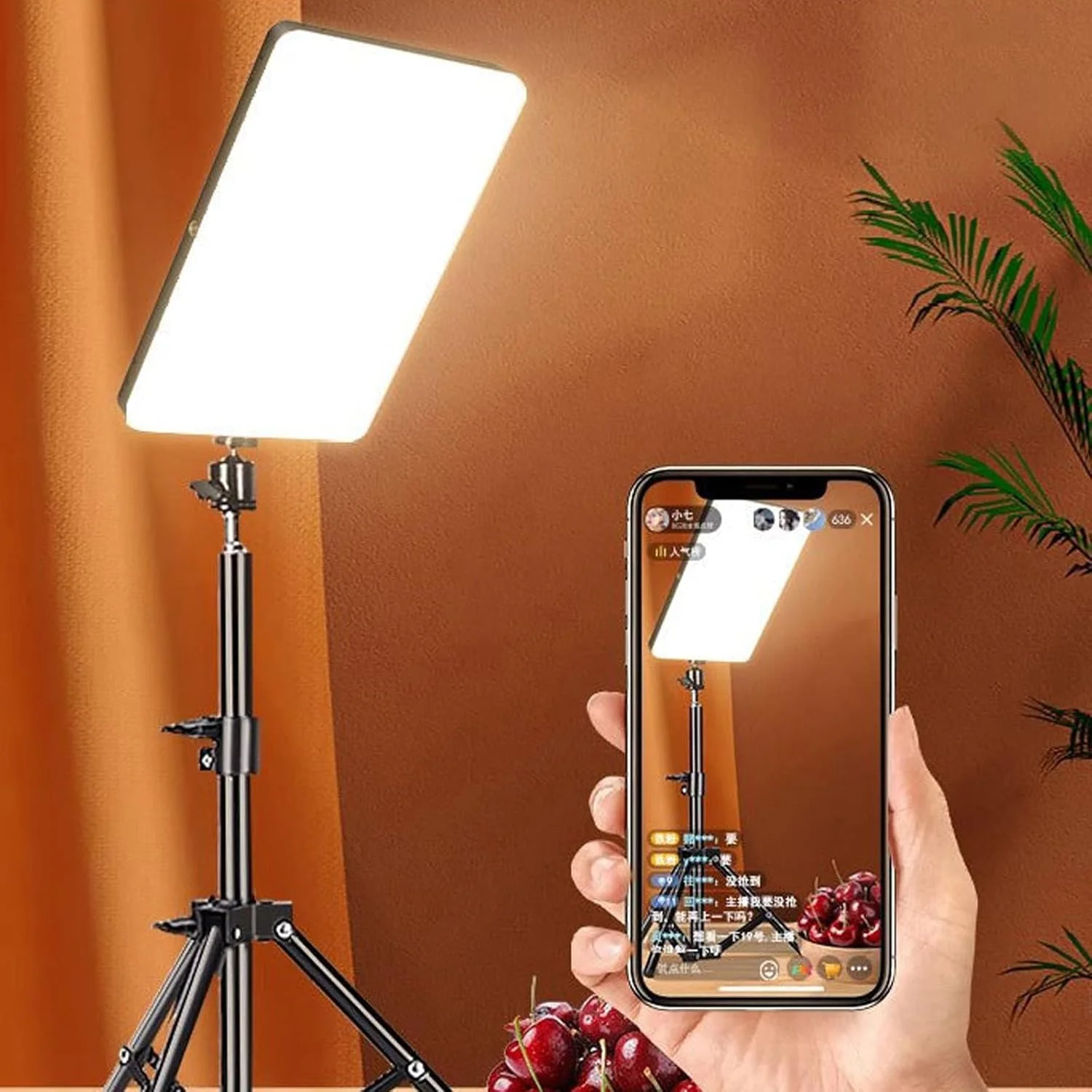 پنل نور ویدئویی LED با RGB و پایه سه پایه برای عکاسی حرفه ای و پخش زنده