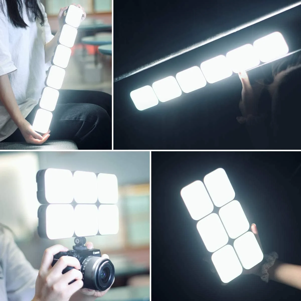 ویجیم 2 بسته نور ویدئویی LED دو رنگ VL100C روی دوربین، چراغ های LED کوچک قابل شارژ 2000mAh، CRI95+ با قابلیت تنظیم نور 2500-6500K، نورپردازی فوق العاده روشن عکس و فیلم، لامپ پرکننده LED