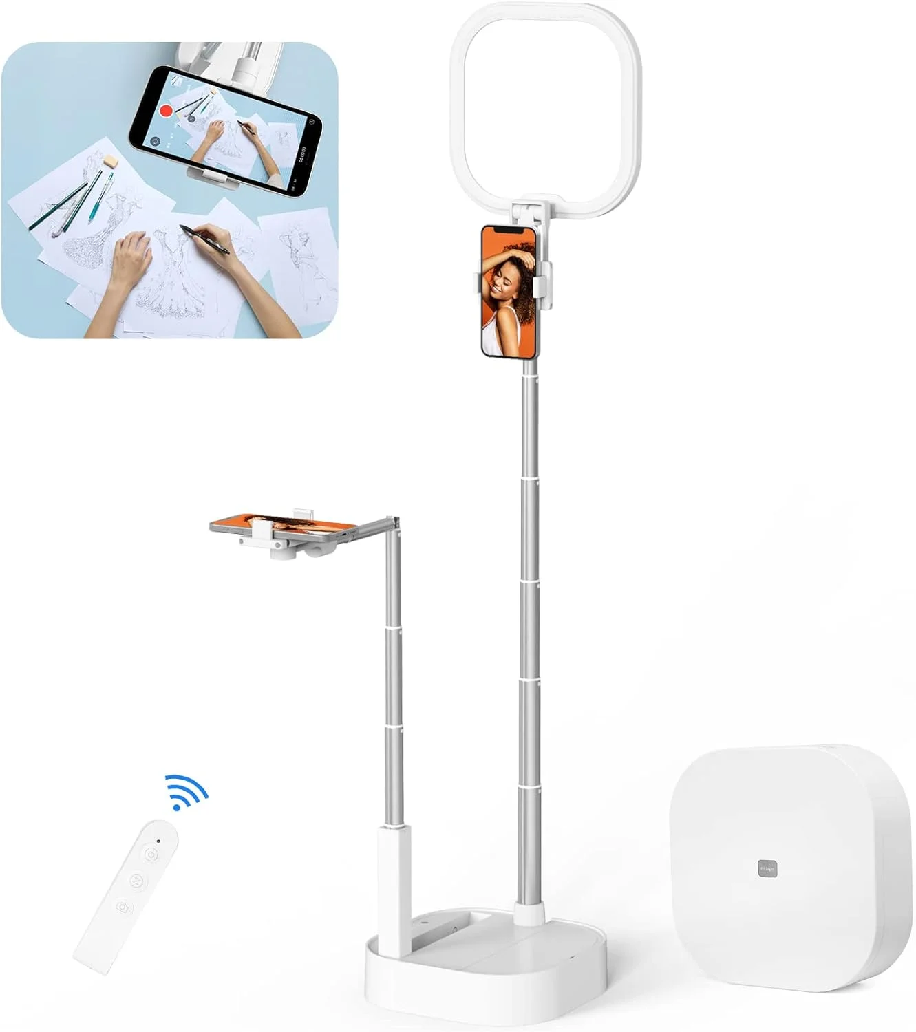 نور کلیدی VIJIM، چراغهای استریمینگ با پایه رومیزی قابل افزایش 38 اینچی، پنل LED استودیویی حرفهای با پخشکننده داخلی و نمایشگر LCD، چراغ ویدئویی LED با پایه رومیزی برای عکاسی و فیلمبرداری در یوتیوب (K4) نور کلیدی VIJIM، چراغهای استریمینگ با پایه رومیزی قابل افزایش 38 اینچی، پنل LED استودیویی حرفهای با پخشکننده داخلی و نمایشگر LCD، چراغ ویدئویی LED با پایه رومیزی برای عکاسی و فیلمبرداری در یوتیوب (K4)