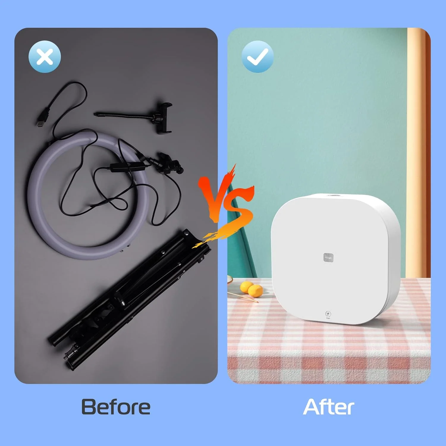 نور کلیدی VIJIM، چراغ‌های استریمینگ با پایه رومیزی قابل افزایش 38 اینچی، پنل LED استودیویی حرفه‌ای با پخش‌کننده داخلی و نمایشگر LCD، چراغ ویدئویی LED با پایه رومیزی برای عکاسی و فیلمبرداری در یوتیوب (K4)