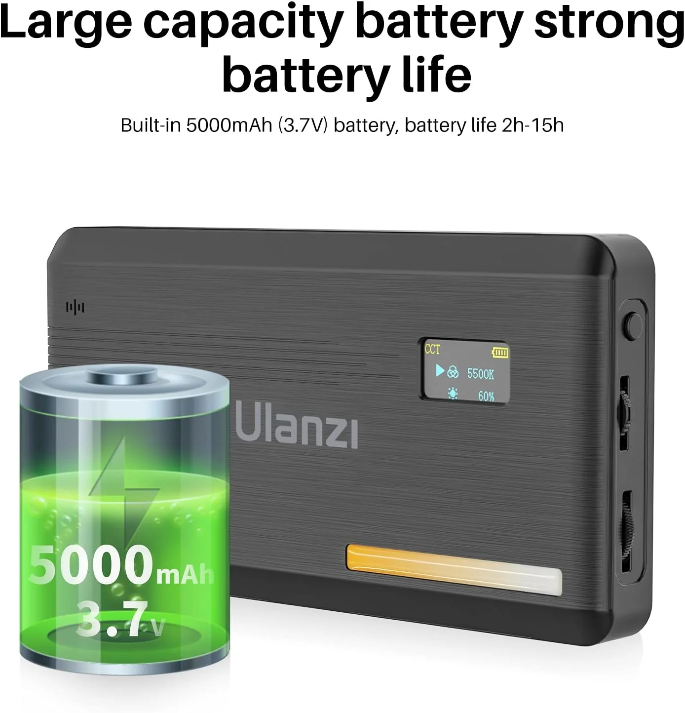 نور ویدئویی LED دو رنگ VIJIM ULANZI VL200، نور ویدئویی روی دوربین، نور کوچک دوربین 5000mAh قابل شارژ Type-C، نورپردازی فوق العاده روشن عکس و فیلم 2500-9000K، نور پرکننده، نورپردازی قابل حمل عکاسی