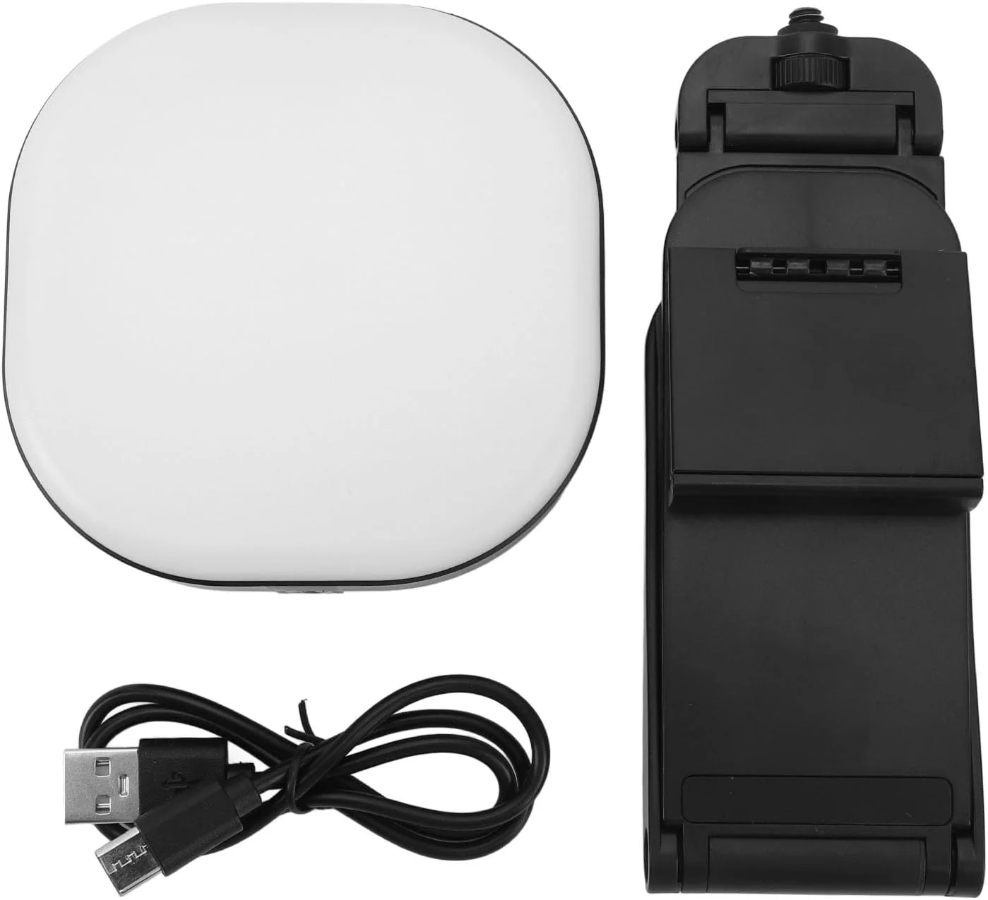 نور ویدئویی ال ای دی قابل حمل، روشنایی قابل تنظیم با 5 دمای رنگ، نور سلفی با شارژ USB، برای سلفی، طراحی ناخن، کنفرانس ویدئویی