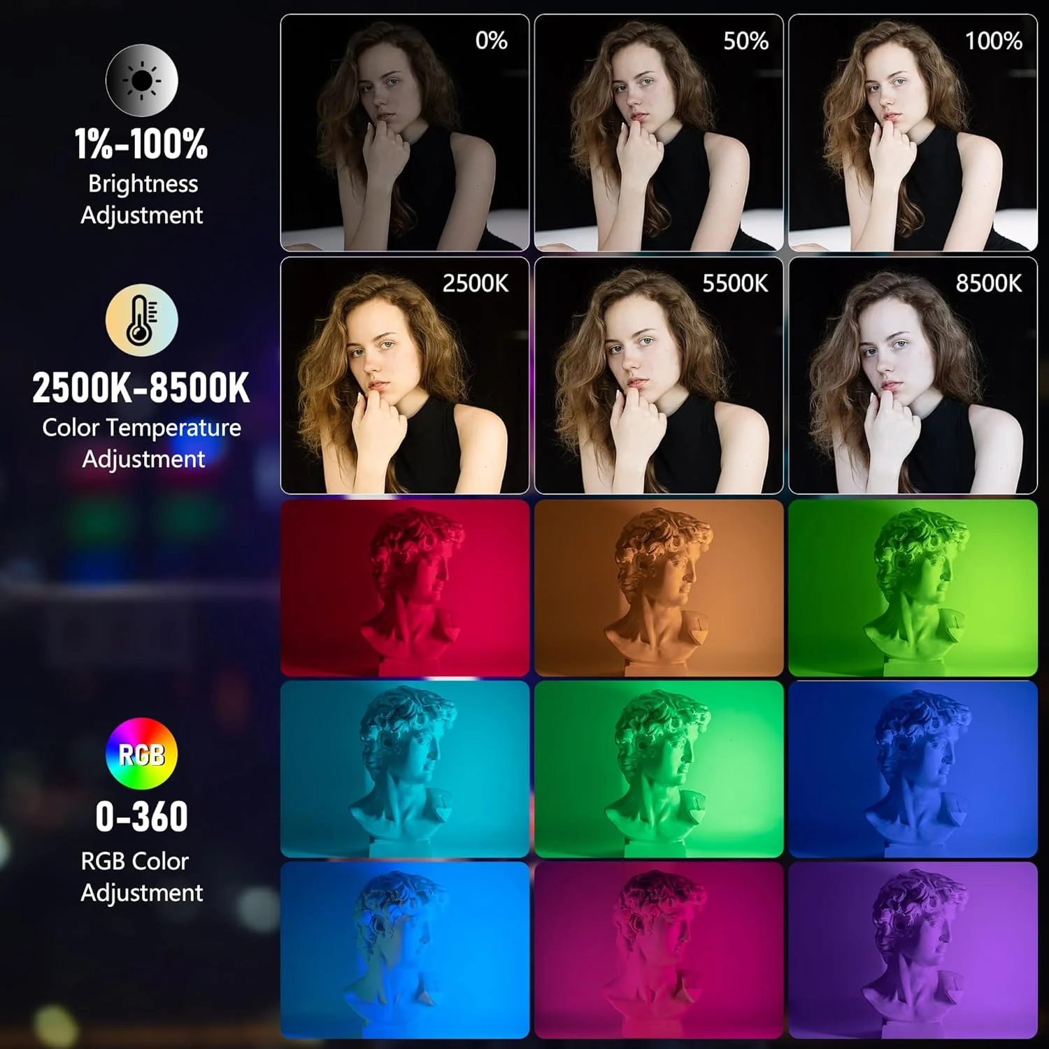 ویلتراکس K60 بسته 2 عددی چراغ ویدئویی ال ای دی RGB با کنترل از طریق اپلیکیشن، میله چراغی لوله ای 360 درجه قابل حمل برای عکاسی، 2500K-8500K با قابلیت تنظیم نور، CRI97+، 26 حالت نوری، نمایشگر LCD، باتری 2200 میلی آمپر ساعت ویلتراکس K60 بسته 2 عددی چراغ ویدئویی ال ای دی RGB با کنترل از طریق اپلیکیشن، میله چراغی لوله ای 360 درجه قابل حمل برای عکاسی، 2500K-8500K با قابلیت تنظیم نور، CRI97+، 26 حالت نوری، نمایشگر LCD، باتری 2200 میلی آمپر ساعت