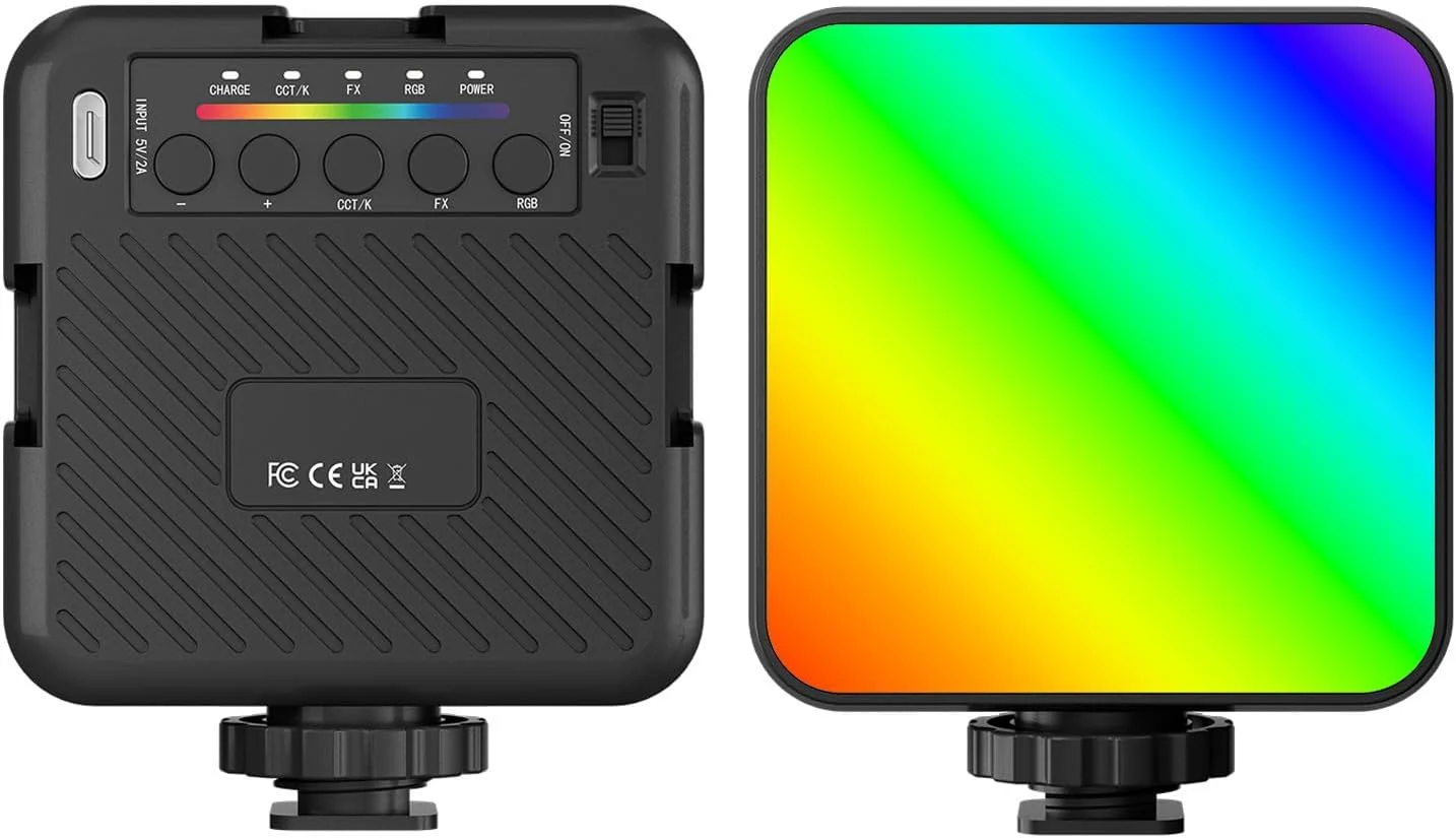 نور ویدئویی RGB، نور LED ویدئویی 1200 میلی آمپر ساعتی با 3 پایه کفشک سرد و سوراخ پیچی 1/4 اینچی، دوربین LED با 3 دمای رنگ، لامپ پنلی قابل تنظیم 3000-6500K (مشکی) نور ویدئویی RGB، نور LED ویدئویی 1200 میلی آمپر ساعتی با 3 پایه کفشک سرد و سوراخ پیچی 1/4 اینچی، دوربین LED با 3 دمای رنگ، لامپ پنلی قابل تنظیم 3000-6500K (مشکی)