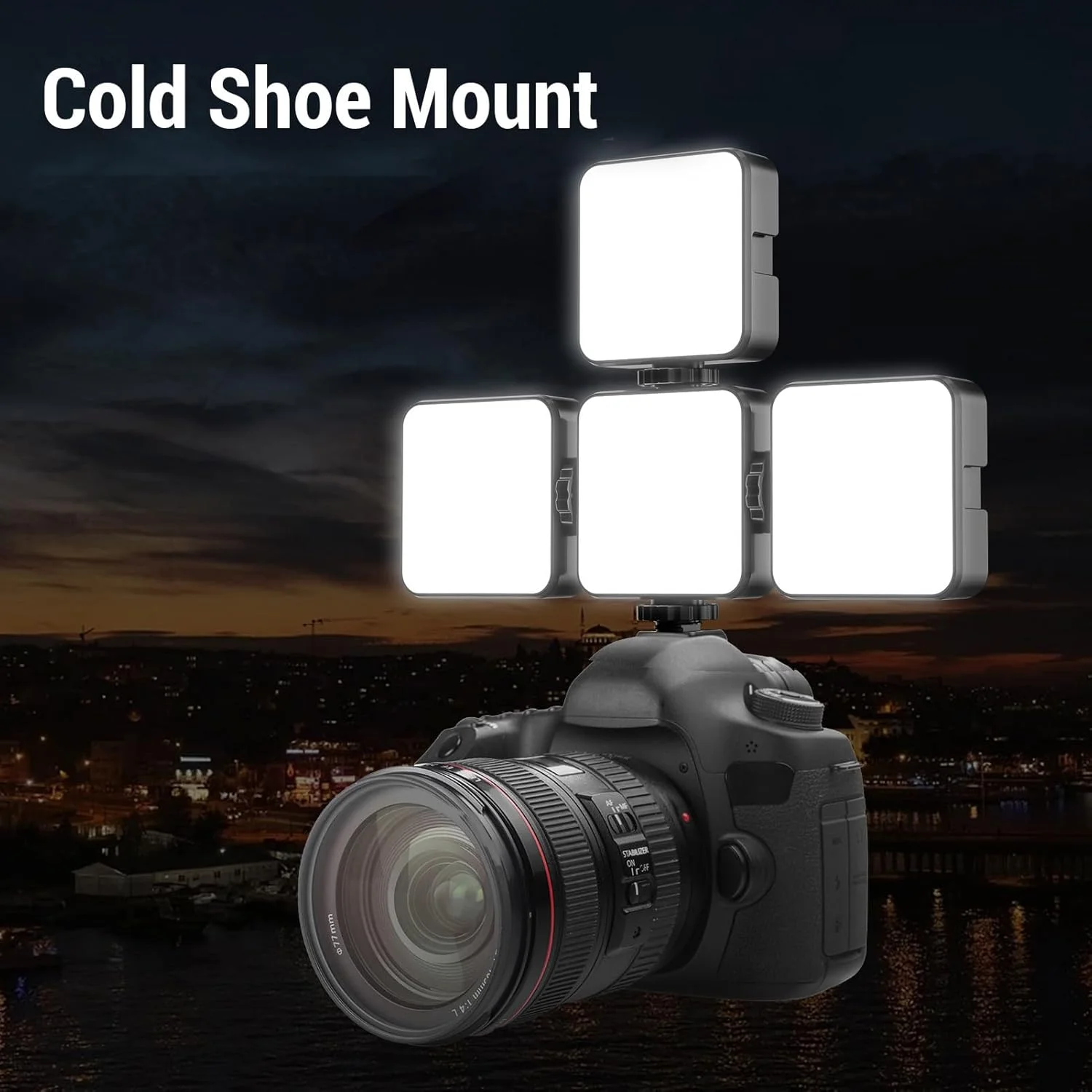 نور ویدئویی RGB، نور LED ویدئویی 1200 میلی آمپر ساعتی با 3 پایه کفشک سرد و سوراخ پیچی 1/4 اینچی، دوربین LED با 3 دمای رنگ، لامپ پنلی قابل تنظیم 3000-6500K (مشکی)