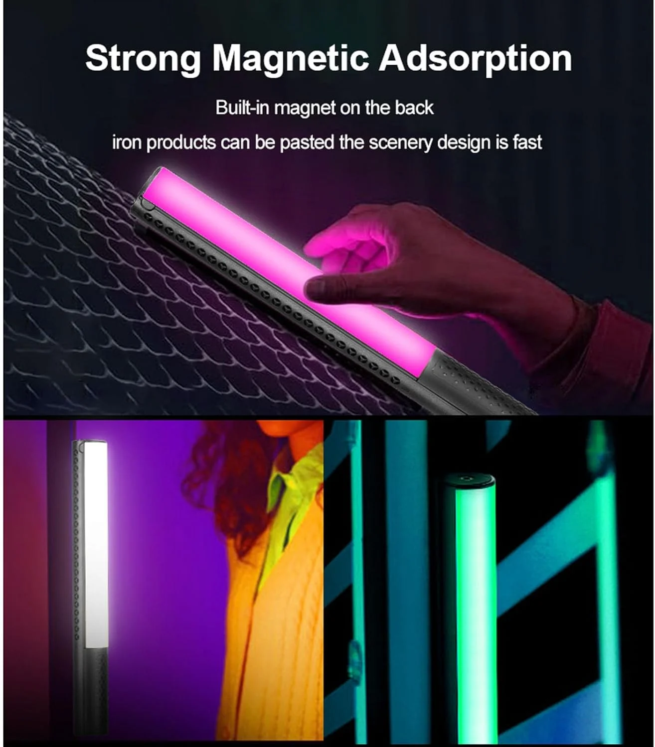 چراغ ال ای دی، 72 ال ای دی سفید، 72 ال ای دی زرد، 48 ال ای دی RGB با CRI 95+، دمای رنگ قابل تنظیم 1800K-9000K، باتری 2600mAh، با پنل کنترل چراغ ال ای دی، 72 ال ای دی سفید، 72 ال ای دی زرد، 48 ال ای دی RGB با CRI 95+، دمای رنگ قابل تنظیم 1800K-9000K، باتری 2600mAh، با پنل کنترل