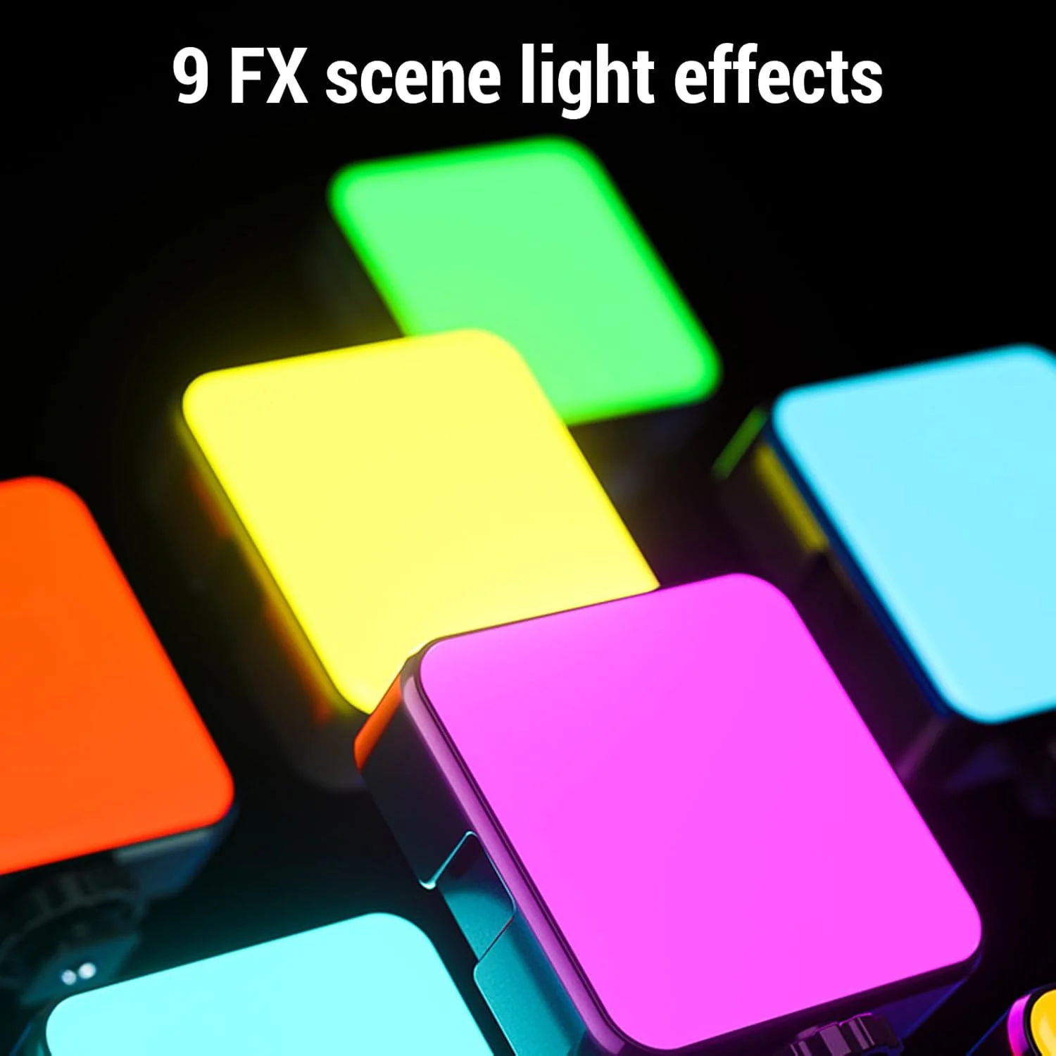 نور ویدئویی RGB، نور LED ویدئویی 1200 میلی آمپر ساعتی با 3 پایه کفشک سرد و سوراخ پیچی 1/4 اینچی، دوربین LED با 3 دمای رنگ، لامپ پنلی قابل تنظیم 3000-6500K (مشکی)