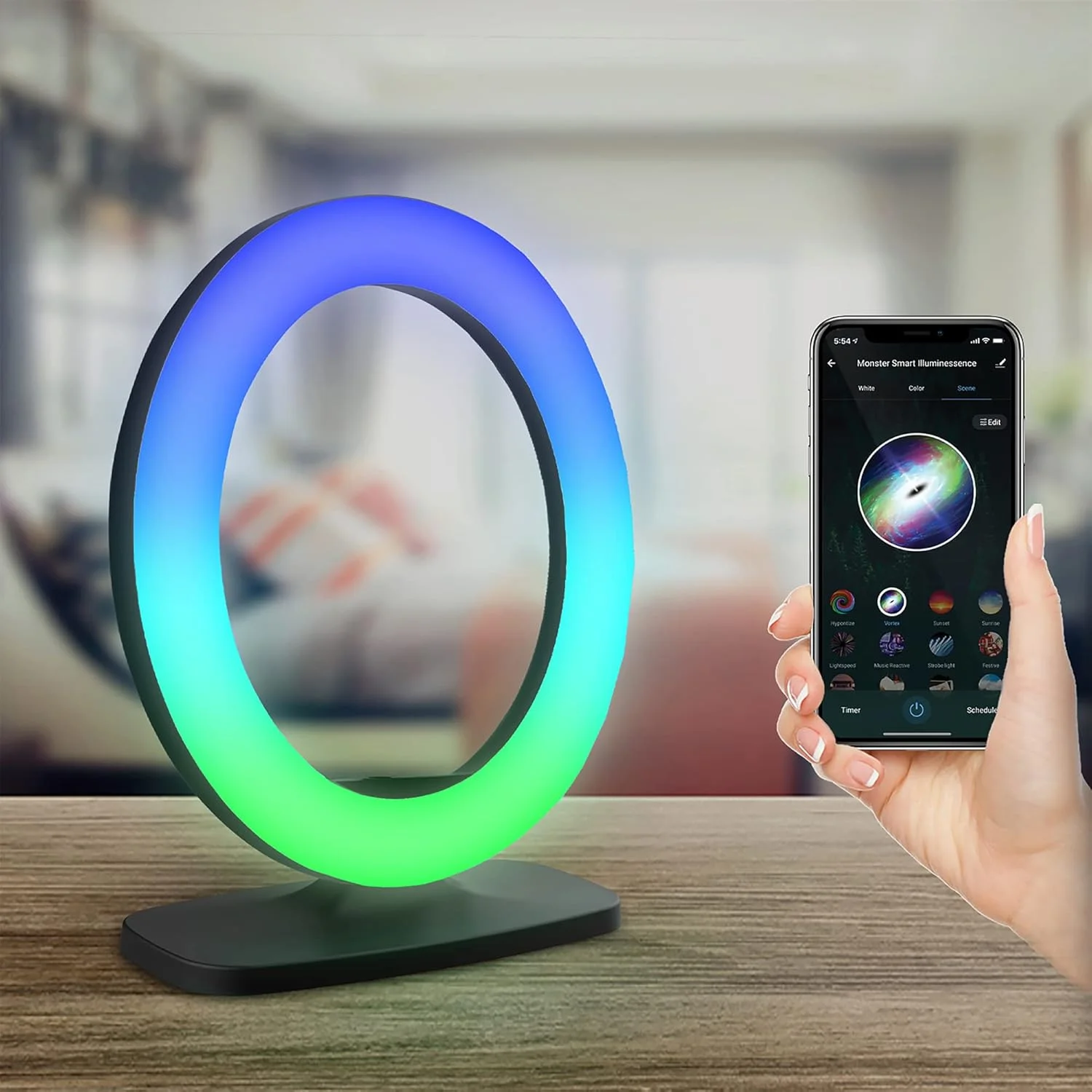 کیت نور حلقه ای هوشمند استودیو پلاس و کیت ولاگینگ LED اکستریم دیجیتال لایف استایل اکسسوریز مدل Monster MLB71068RGB