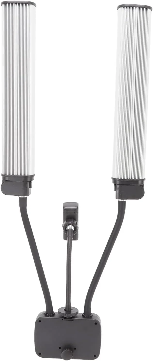 نور پرکننده ویدیو، نور LED قابل تنظیم 3200K تا 5600K با دو بازو، روشنایی قابل تنظیم USB با نگهدارنده تلفن، نورپردازی ویدیو برای پخش زنده (دوشاخه بریتانیایی (100-240 ولت AC))