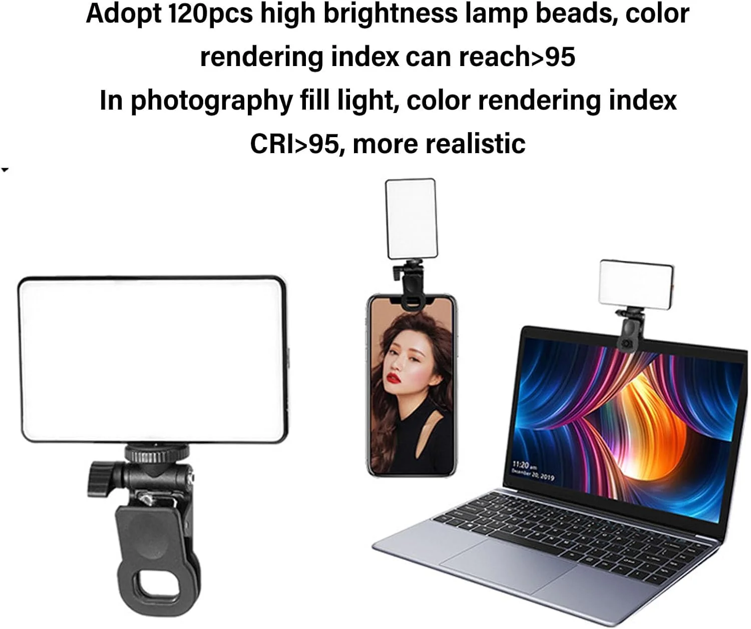 نور عکاسی رومیزی LED RGB، نور ویدئویی قابل حمل با 20 حالت نورپردازی، نمایشگر باتری و دکمه تنظیم دما، برای ضبط ویدئو و پخش زنده