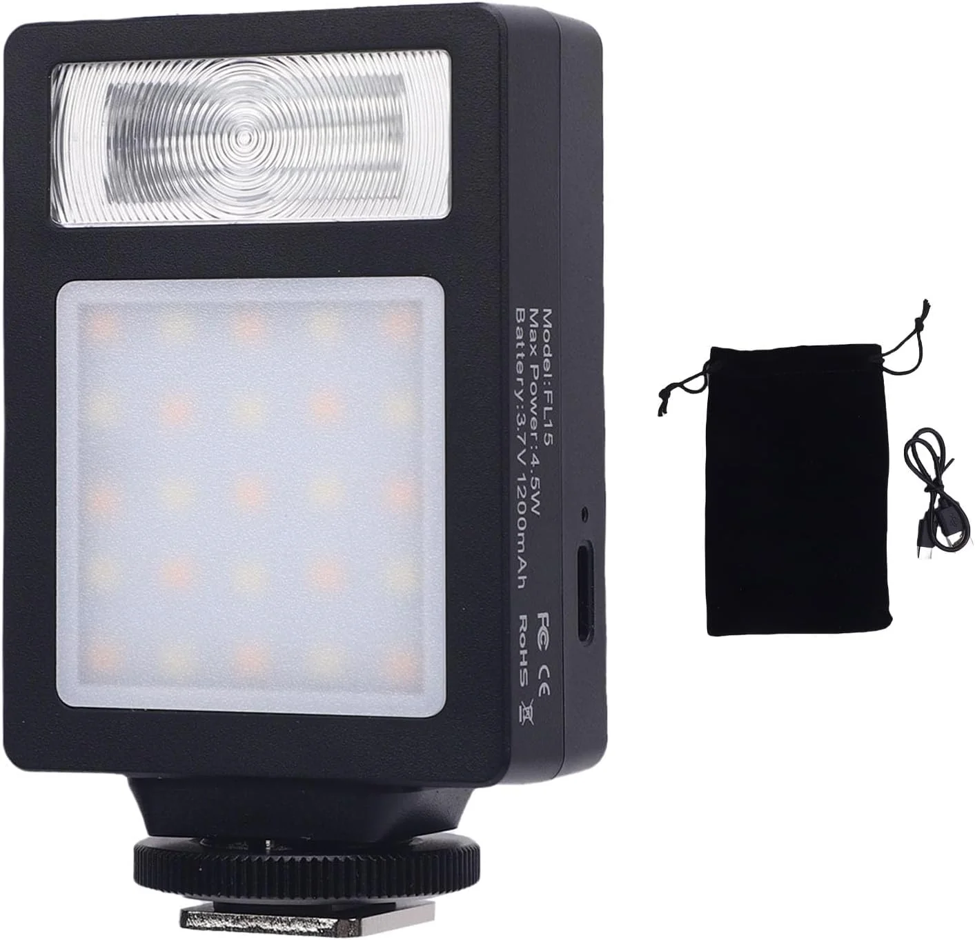 نور ویدئویی LED، نور دوربین قابل حمل CRI95+ 2500-9000K با پایه کفشک گرم برای پخش زنده سلفی، 1200mAh قابل شارژ