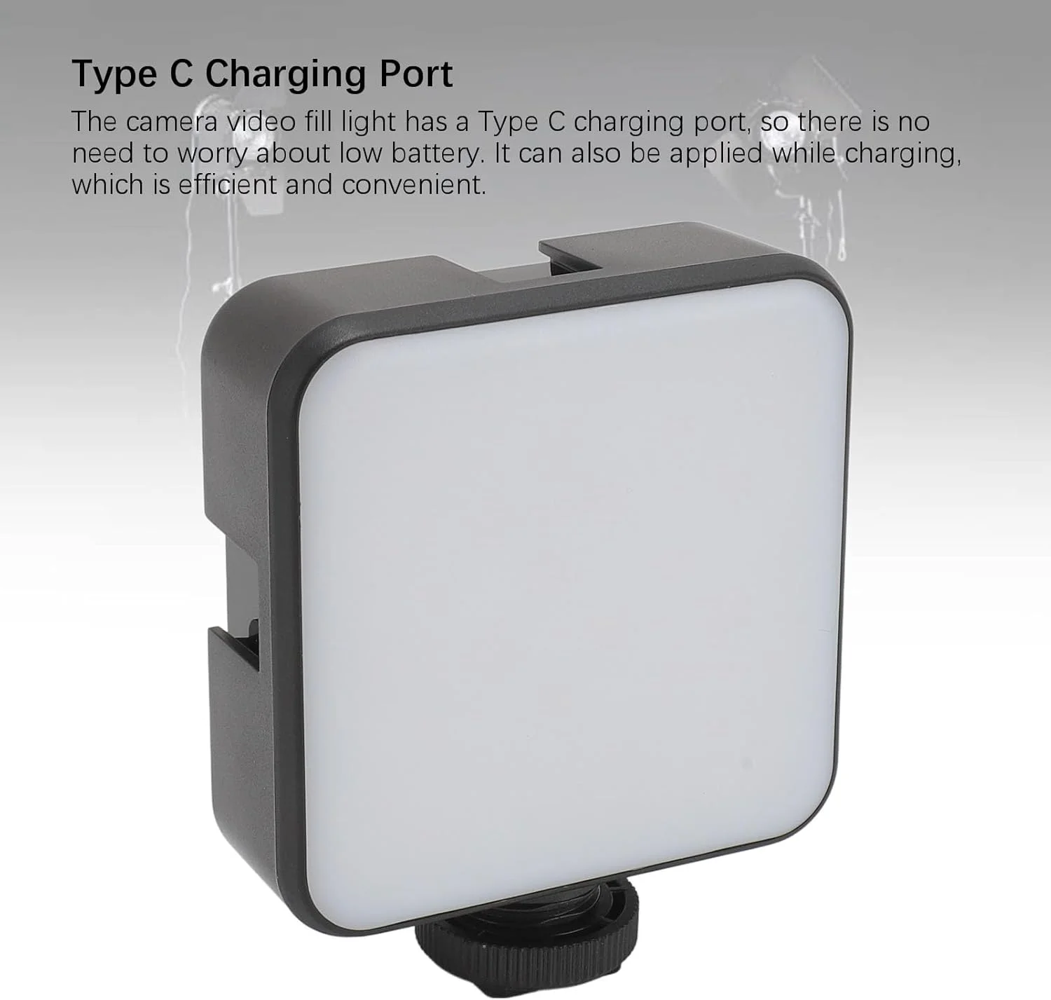 نور ویدئویی LED 2000mAh، چراغ های دوربین LED قابل شارژ، نورپردازی قابل حمل عکاسی با پورت شارژ Type C برای عکاسی در فضای باز