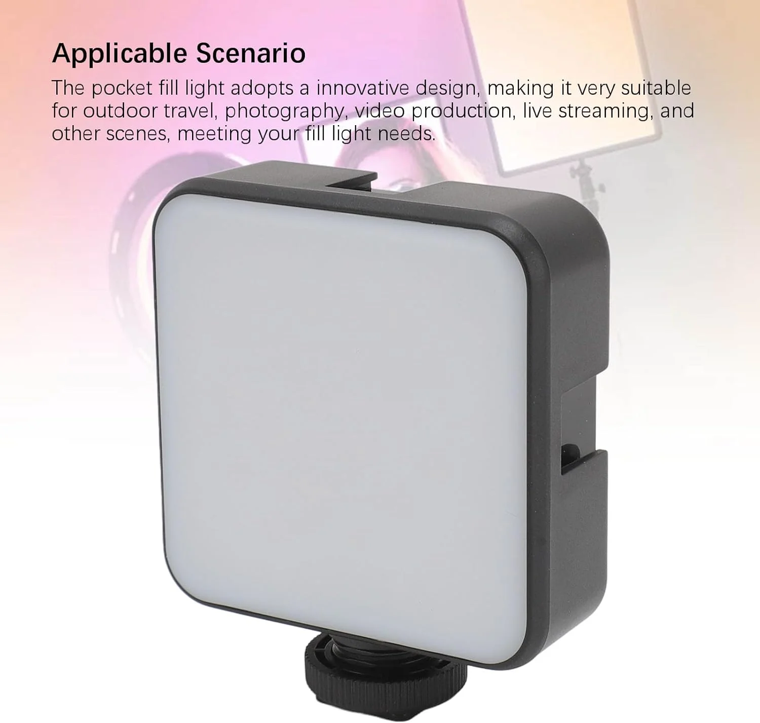 نور ویدئویی LED 2000mAh، چراغ های دوربین LED قابل شارژ، نورپردازی قابل حمل عکاسی با پورت شارژ Type C برای عکاسی در فضای باز