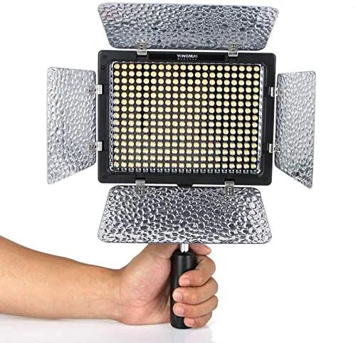 نور ال ای دی دوربین/فیلمبرداری YONGNUO YN300-II 300 با ریموت کنترل برای دوربین های Canon، Nikon، Samsung، Olympus، JVC، Pentax، دمای رنگ قابل تنظیم 3200-5500K