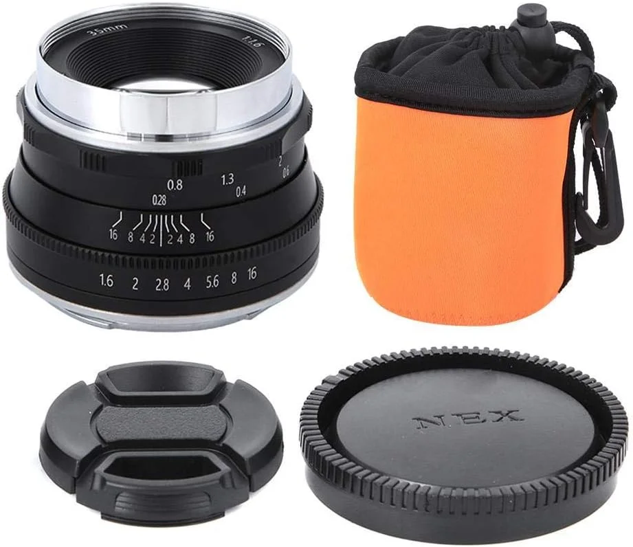 لنز دوربین بدون آینه 35mm F1.6 با مانت EF-M EOSM مناسب برای Canon M2 M3 M5 M6 M10 M100 M50