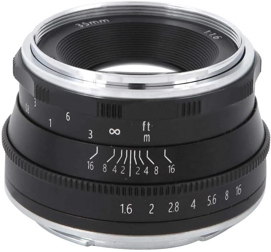لنز دوربین بدون آینه 35mm F1.6 با مانت EF-M EOSM مناسب برای Canon M2 M3 M5 M6 M10 M100 M50