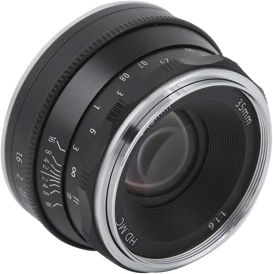 لنز دوربین بدون آینه 35mm F1.6 با مانت EF-M EOSM مناسب برای Canon M2 M3 M5 M6 M10 M100 M50
