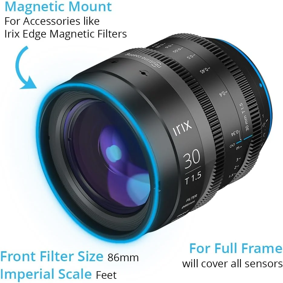 لنز Irix Cine 30mm T1.5 با مانت Canon RF، فوتی