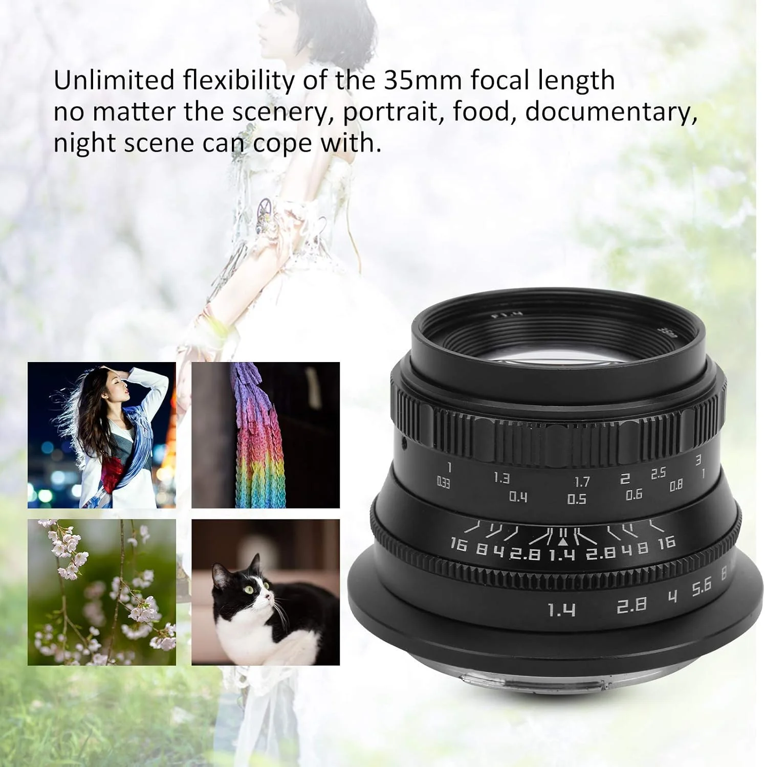 لنز فوکوس ثابت OUKA، لنز فول فریم، 35 میلی‌متر F1.4 برای Canon EOS R/RP/R5/R6