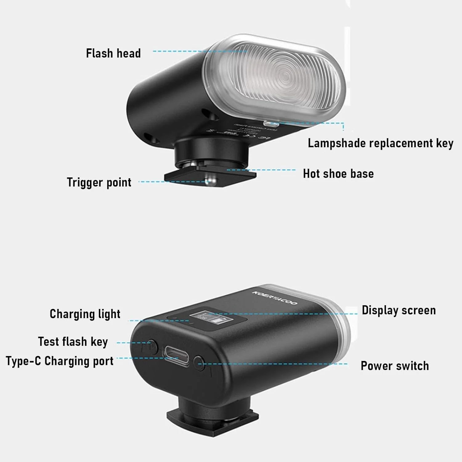 فلاش دوربین با پایه اتصال کفشکی، فلاش قابل شارژ با روشنایی 5600K و صفحه نمایش داخلی، 8 سطح تنظیم روشنایی، فلاش دوربین 3.7 ولت برای عکاسی مسافرتی فلاش دوربین با پایه اتصال کفشکی، فلاش قابل شارژ با روشنایی 5600K و صفحه نمایش داخلی، 8 سطح تنظیم روشنایی، فلاش دوربین 3.7 ولت برای عکاسی مسافرتی
