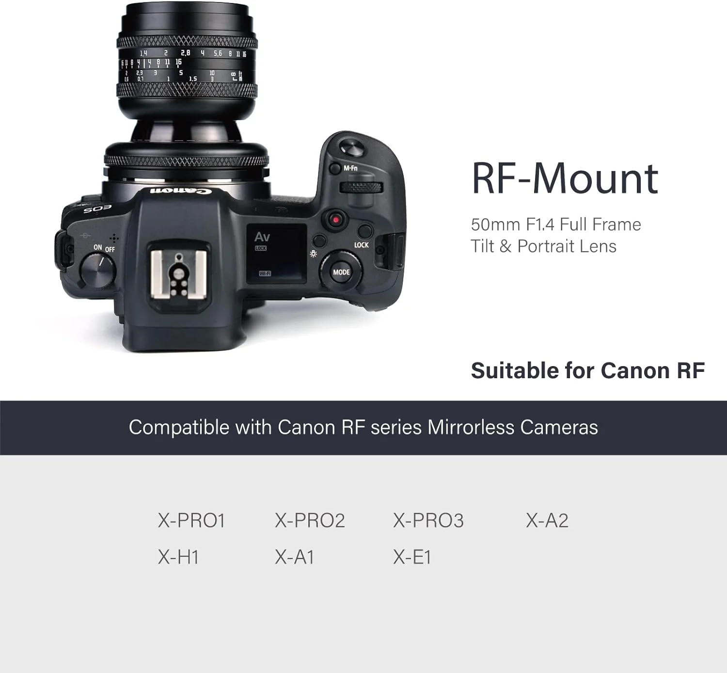 لنز 50 میلیمتری F1.4 AstrHori با دیافراگم بزرگ، فول فریم، دستی، لنز شیبدار 2 در 1 سازگار با دوربینهای بدون آینه Canon RF Mount مدل EOS RP, EOS R5, EOS R6, EOS R3, EOS R و غیره لنز 50 میلیمتری F1.4 AstrHori با دیافراگم بزرگ، فول فریم، دستی، لنز شیبدار 2 در 1 سازگار با دوربینهای بدون آینه Canon RF Mount مدل EOS RP, EOS R5, EOS R6, EOS R3, EOS R و غیره