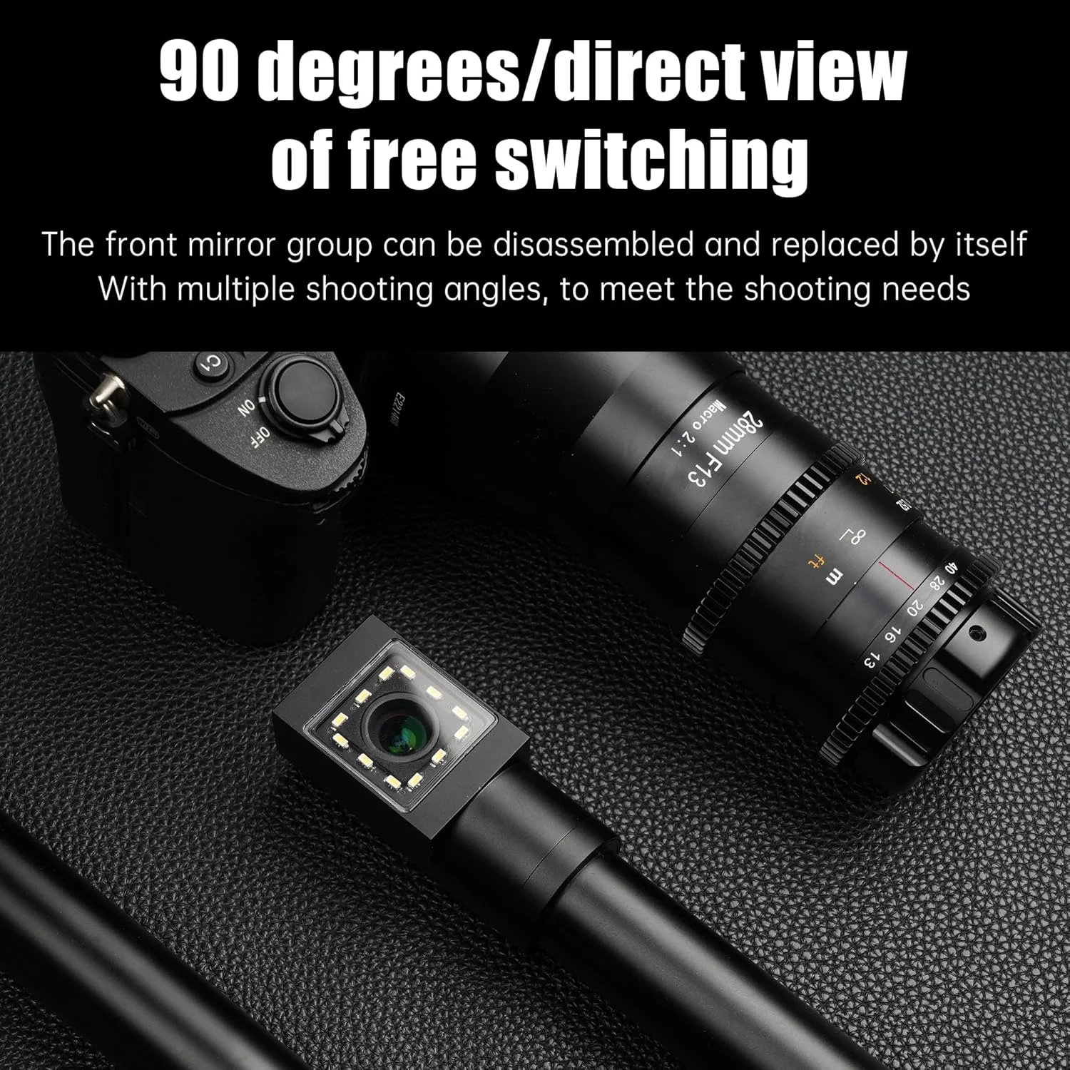 لنز پریسکوپیک 28mm F13 فول فریم 2X ماکرو AstrHori با نور حلقوی داخلی برای دوربین های SLR سری Canon EF Mount مدل های EOS-1100D, EOS-1000D, EOS-450D, EOS-500D, EOS-550D, EOS-600D, EOS-700D, EOS-750D و غیره