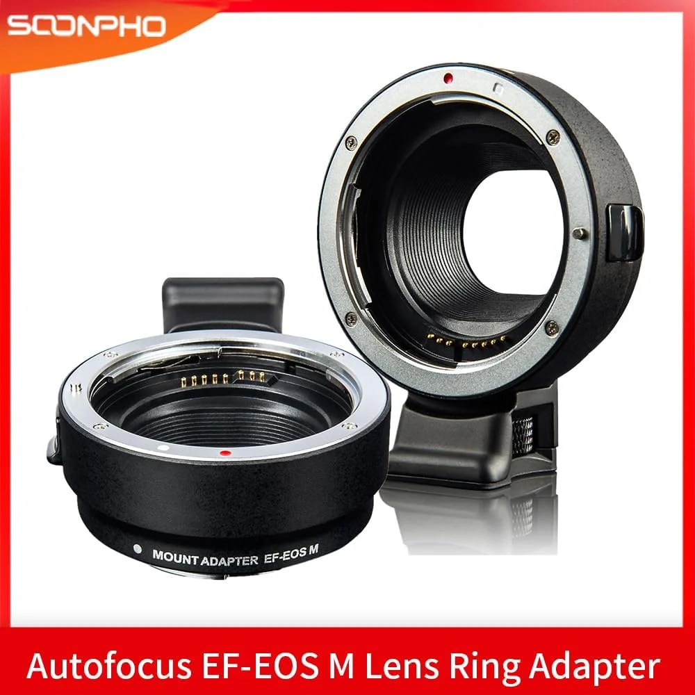 AECAM - آداپتور حلقه اتصال لنز مانت EF-EOS M با فوکوس خودکار Soonpho برای لنزهای Canon EF EF-S به دوربین های بدون آینه Canon EOS