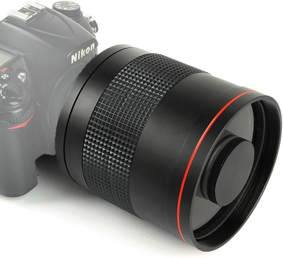 لنز دوربین سوپر تله فوتو آینه ای 900 میلی متری F8.0 Lightdow به همراه حلقه آداپتور T2 برای دوربین های کانن، نیکون، پنتاکس و سونی DSLR (نیکون F)