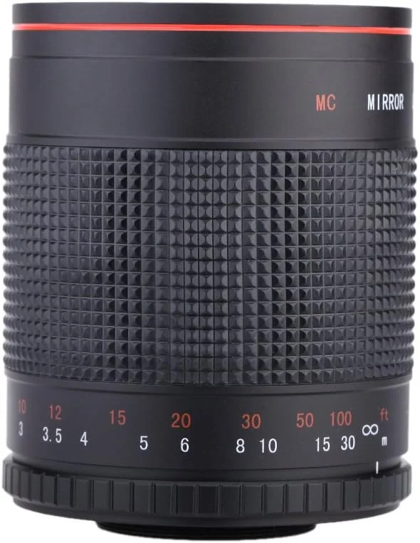 AECAM - CAMAECAM - لنز تله فوتو آینه ای دستی 500 میلی متری F8 Lightdow با حلقه آداپتور T2 T Mount برای دوربین های کانن، نیکون، سونی، پنتاکس، فوجی فیلم، المپوس (Canon EF)