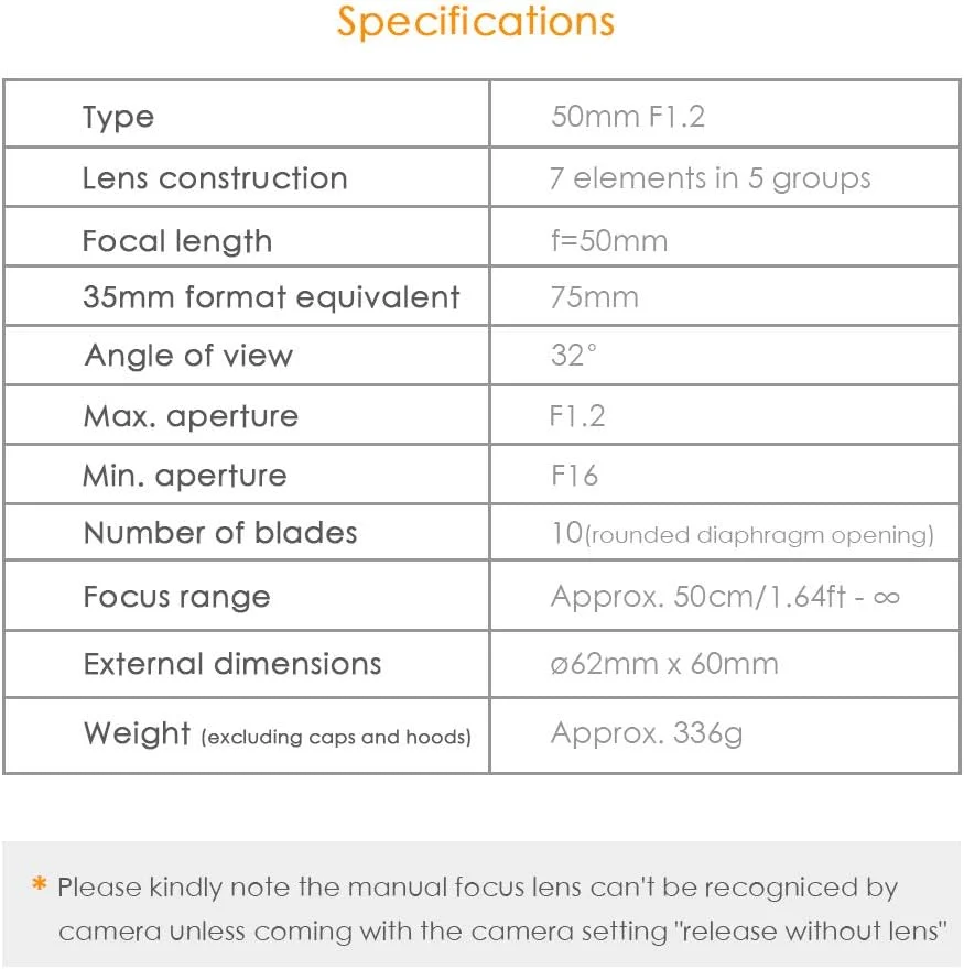 لنز 50mm F1.2 APS-C با فوکوس دستی و دیافراگم باز TTArtisan برای دوربین های فوجی فیلم سری X با مانت XF - مشکی مناسب مدل های X-A10 X-A3 X-A5 X-H1 X-T1 X-T10 X-T2 X-T20 X-T100 X-PRO2 X-PRO3 X-E1 X-E2 X-E2S