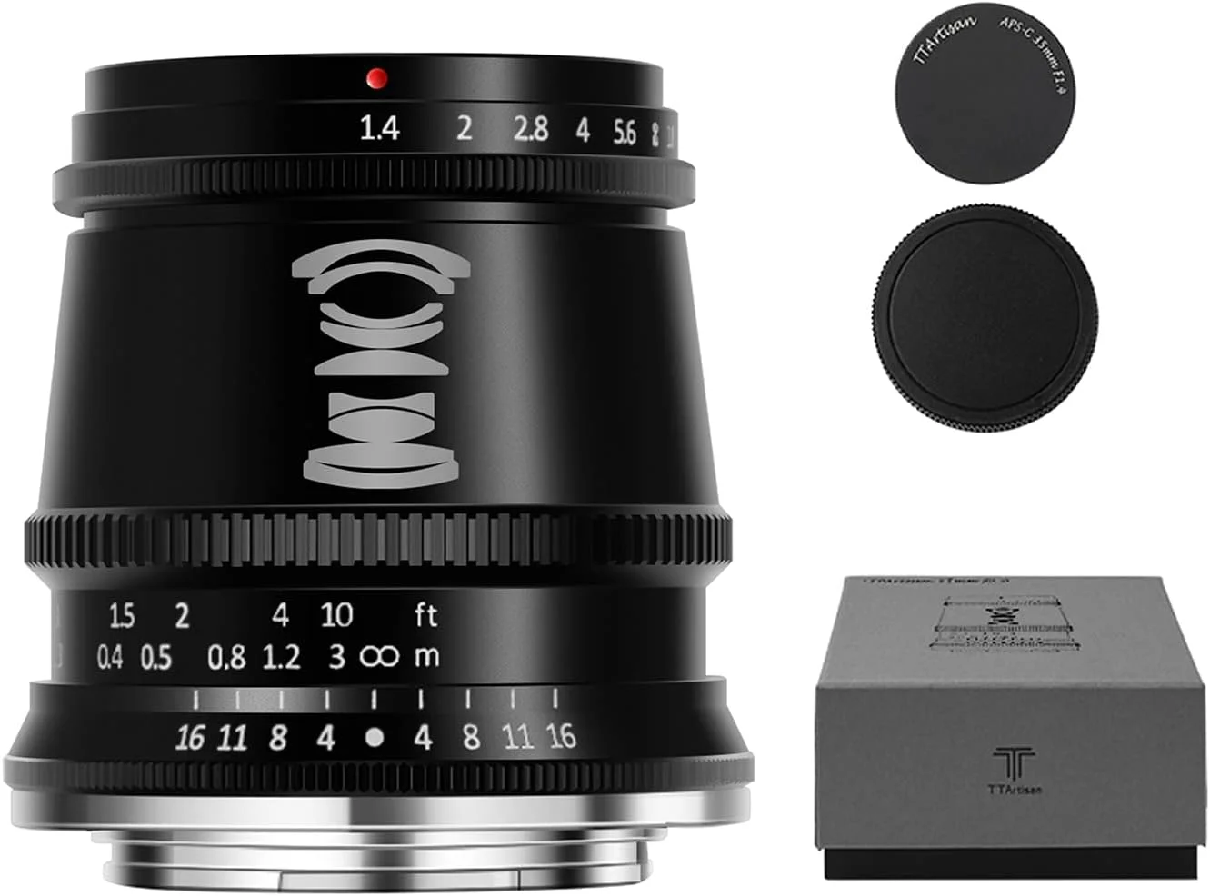 لنز دوربین 17mm F1.4 APS-C تی‌تی‌آرتیسان با فوکوس دستی MF سازگار با دوربین‌های فوجی X مانت X-A1, X-A10, X-A2, X-A3, X-A5, X-A7, X-M1, X-M2, X-H1, X-T1