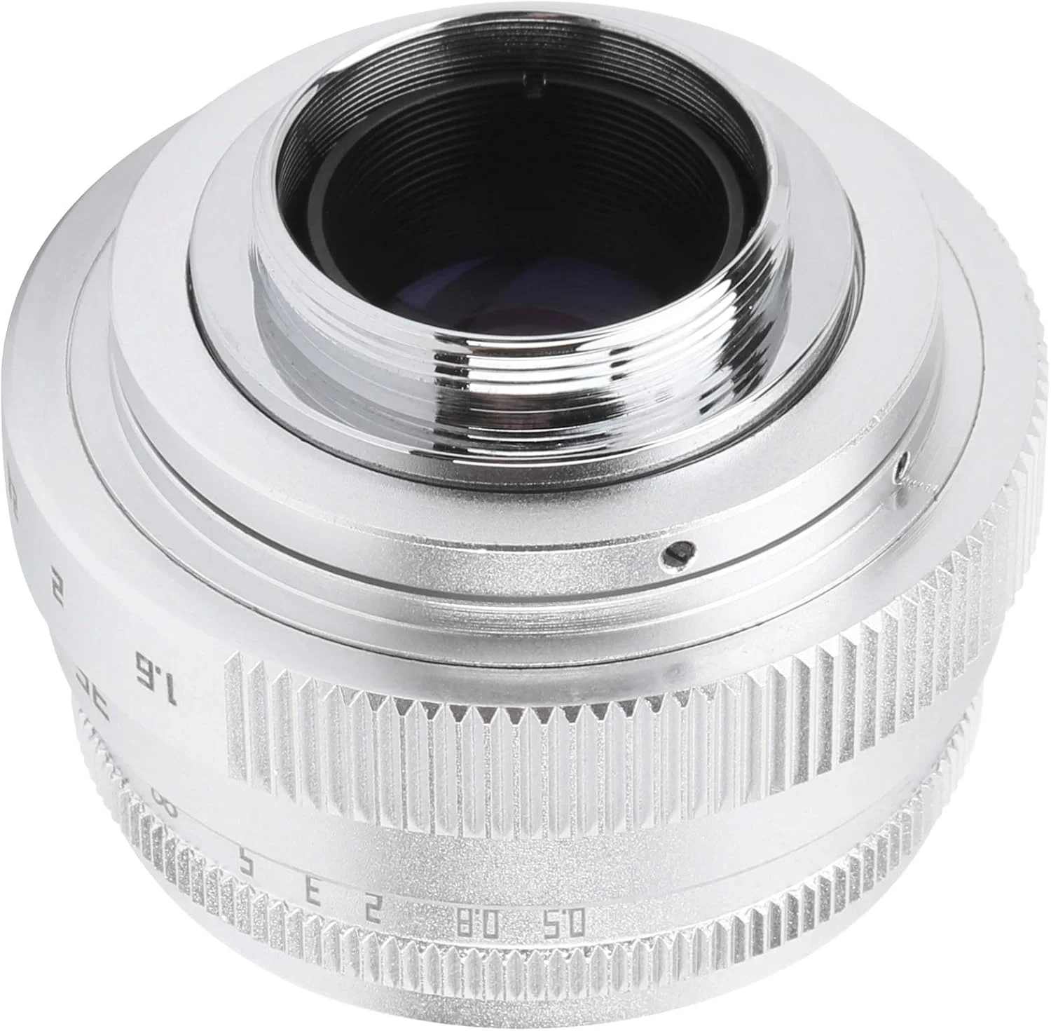 لنز ۳۵ میلی‌متری F1.6 با دهانه C-mount و پوشش چند لایه MC برای کیفیت تصویر روان، نزدیکترین فاصله فوکوس ۰ (نقره ای)