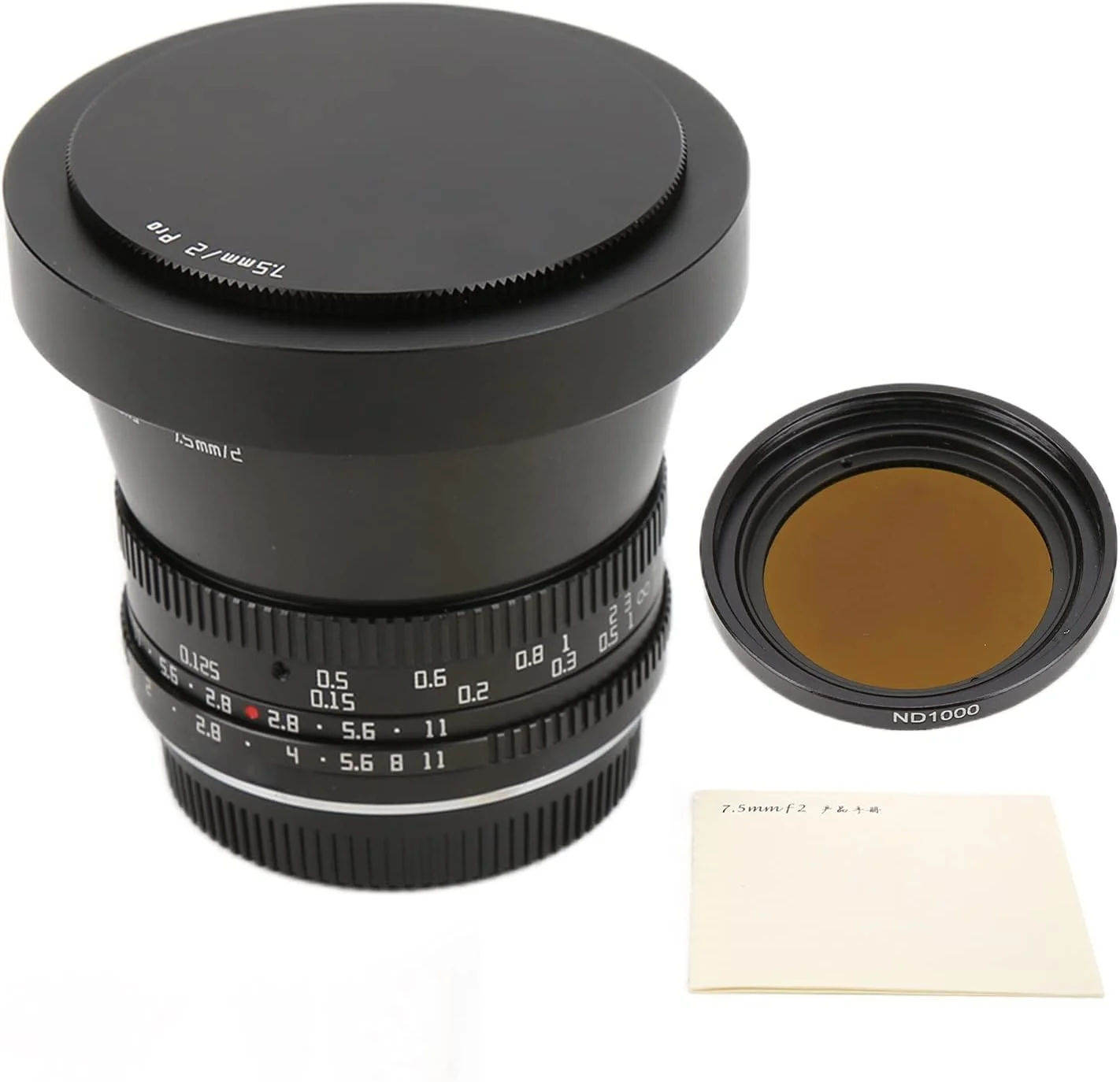 لنز چشم ماهی 7.5 میلی‌متری TTArtisan با فوکوس دستی پانوراما و مانت M4/3 به همراه فیلتر ND1000 برای E?M5 E?M51II E?M10 E?M10II