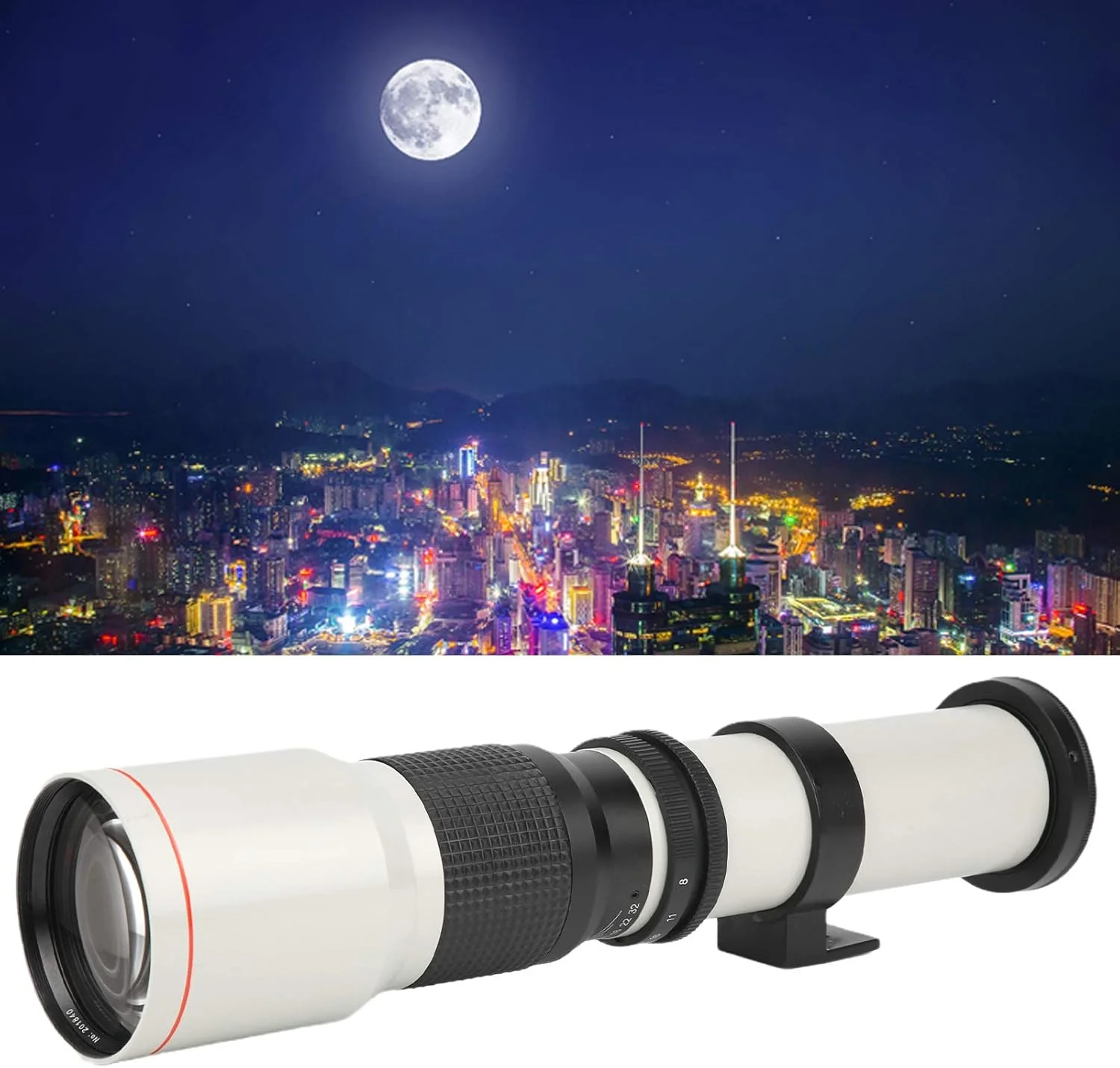 لنز تله فوتو 500 میلیمتری، لنز زوم MF با فوکوس دستی دیافراگم F8-F32 برای دوربینهای SLR با مانت EFS به همراه لنز بزرگنمایی 2X (درب لنز نصب شده)، 2 عدد کیف نگهداری (سفید) لنز تله فوتو 500 میلیمتری، لنز زوم MF با فوکوس دستی دیافراگم F8-F32 برای دوربینهای SLR با مانت EFS به همراه لنز بزرگنمایی 2X (درب لنز نصب شده)، 2 عدد کیف نگهداری (سفید)