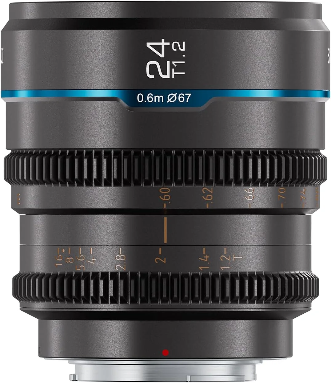 لنز سینمایی 24 میلی‌متری SIRUI Night Walker با دیافراگم بزرگ T1.2 و فوکوس دستی (MS24X-G، مانت X، خاکستری متالیک)
