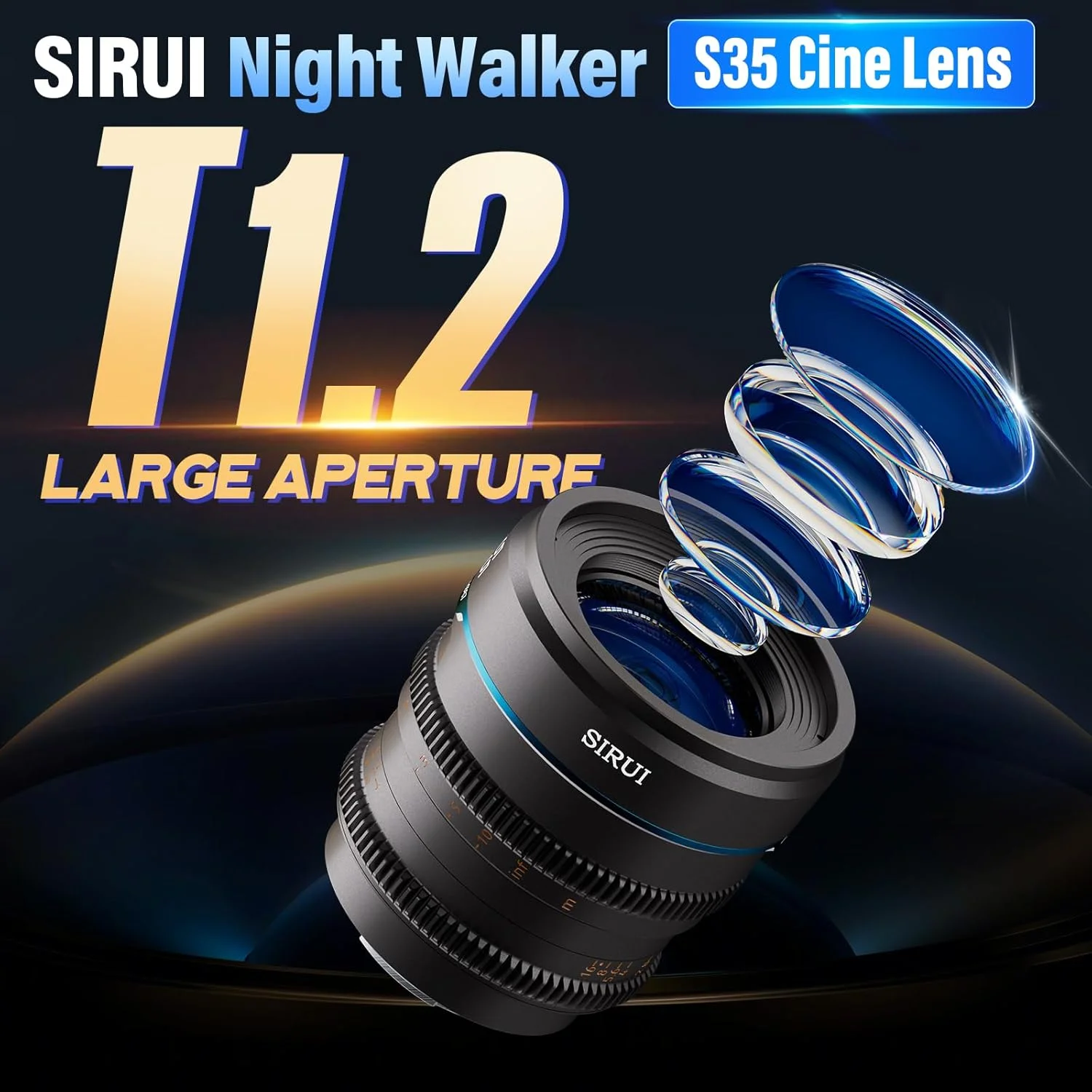 لنز سینمایی 24 میلیمتری SIRUI Night Walker T1.2، لنز با دیافراگم باز با فوکوس دستی (MS24R-G، مانت RF، خاکستری متالیک) لنز سینمایی 24 میلیمتری SIRUI Night Walker T1.2، لنز با دیافراگم باز با فوکوس دستی (MS24R-G، مانت RF، خاکستری متالیک)