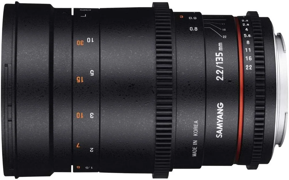 لنز ویدئویی 135 میلی‌متری Samyang با دیافراگم T2.2 و فوکوس دستی VDSLR برای Sony-E