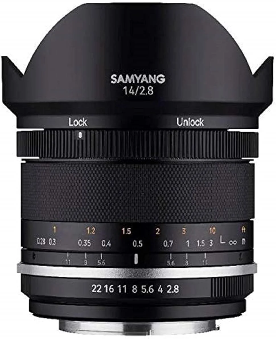 لنز زاویه باز دستی 14mm F2.8 MK2 Samyang برای Canon M - لنز با فاصله کانونی ثابت برای مانت Canon M نسل 2، سازگار با EOS M 5, EOS M 50, EOS M 6, EOS M 100, EOS M6 Mark II, EOS M 200