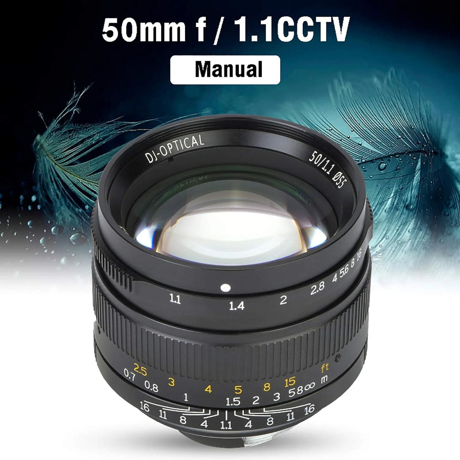 لنز با ضریب شکست نور، لنز فوکوس دستی، مناسب برای دوربین های L-eica M Mount مدل های M3 M5 M6 M7 M8 M9 (مشکی)