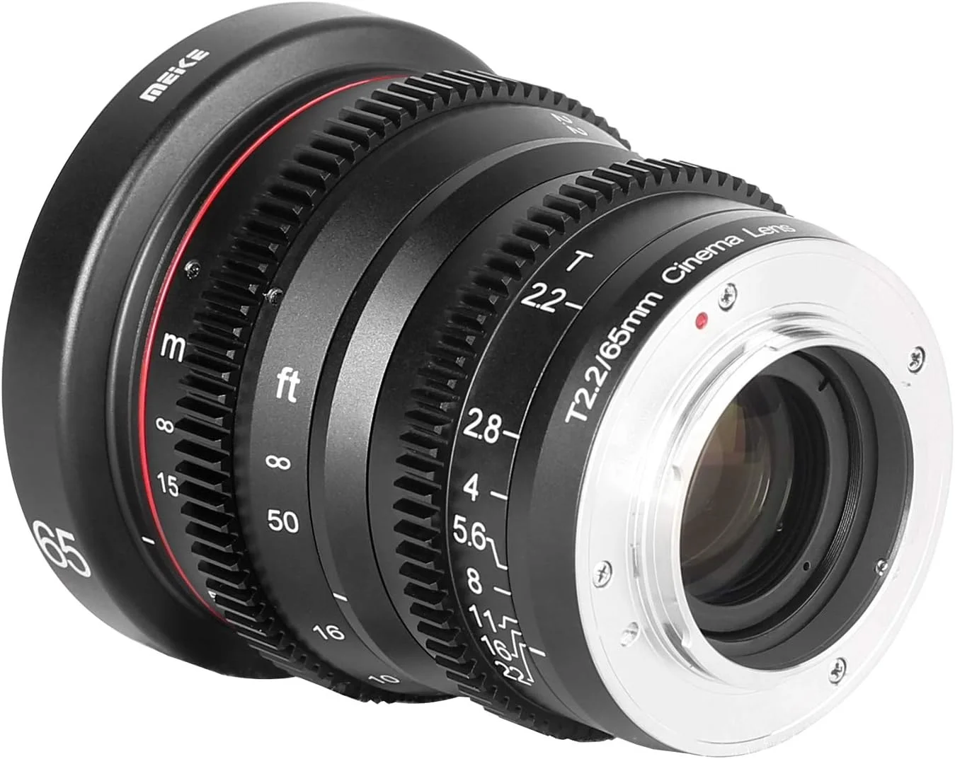لنز سینمایی 65mm T2.2 MEKE با دیافراگم بزرگ و فوکوس دستی 4K برای مانت میکرو چهار سوم سازگار با دوربین های Olympus Panasonic Lumix و BMPCC 4K Zcam E2