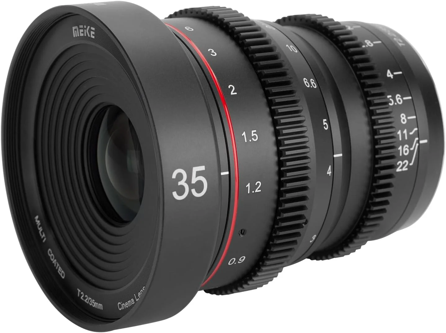 لنز سینمایی ۳۵ میلی‌متری MEKE T2.2 با دیافراگم باز، فوکوس دستی، کمترین اعوجاج و کیفیت 4K، مناسب برای دوربین‌های Micro Four Thirds M43 MFT سازگار با Olympus Panasonic Lumix BMPCC 4K Zcam E2 GH5 GH6 GH7