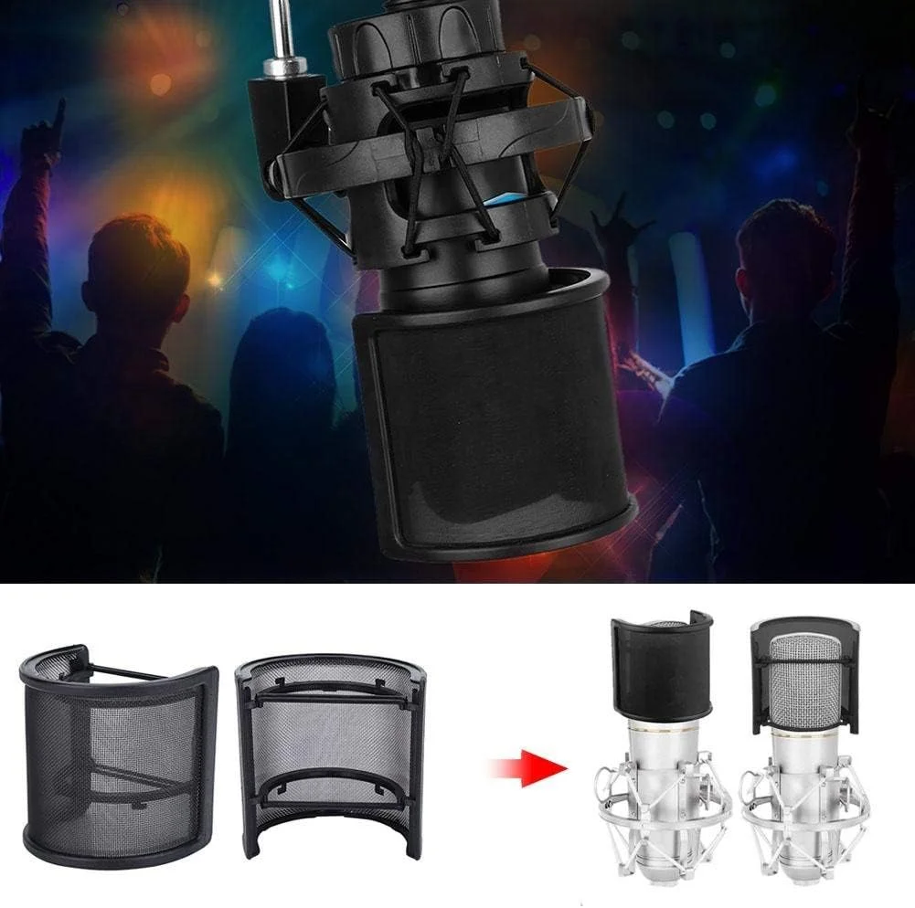 پاپ فیلتر میکروفون، روکش توری فلزی میکروفون دستی، محافظ بادگیر میکروفون، شیلد استودیویی