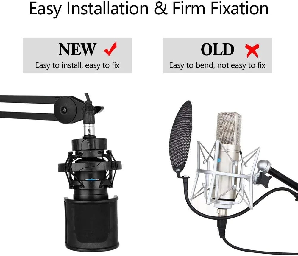 پاپ فیلتر میکروفون، روکش توری فلزی میکروفون دستی، محافظ بادگیر میکروفون، شیلد استودیویی