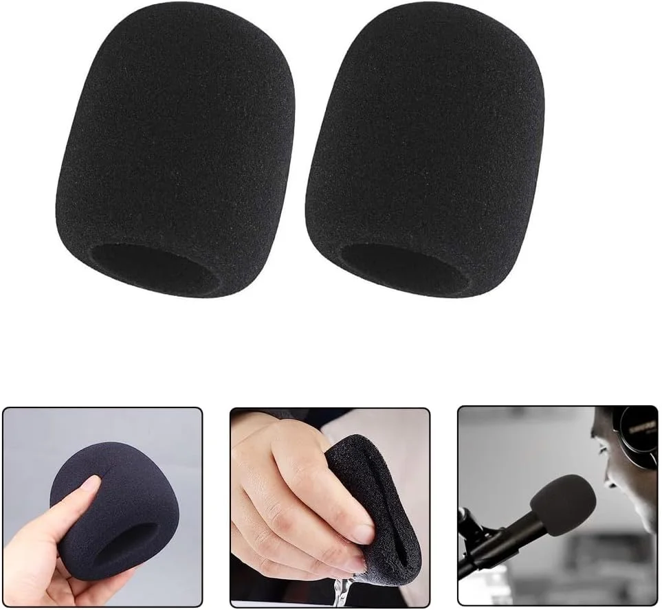 محافظ پاپ میکروفون Helweet، فیلتر پاپ میکروفون، با 2 روکش فوم میکروفون، محافظ پاپ دولایه باد برای میکروفون ها با گیره گردن غازی 360 درجه برای اکثر میکروفون ها