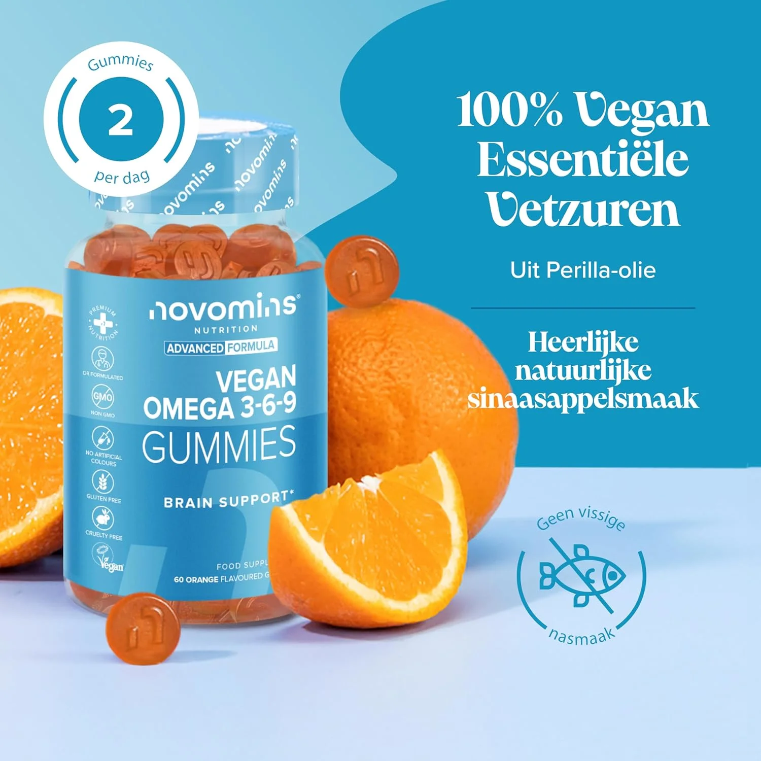 پاستیل های امگا 3 6 9 گیاهی نوومینز - تامین یک ماهه - پشتیبانی از سلامت قلب، مغز و چشم - گیاهی و وگان - امگا 3 6 9 جویدنی - جایگزین پایدار گیاهی برای روغن ماهی - تولید شده